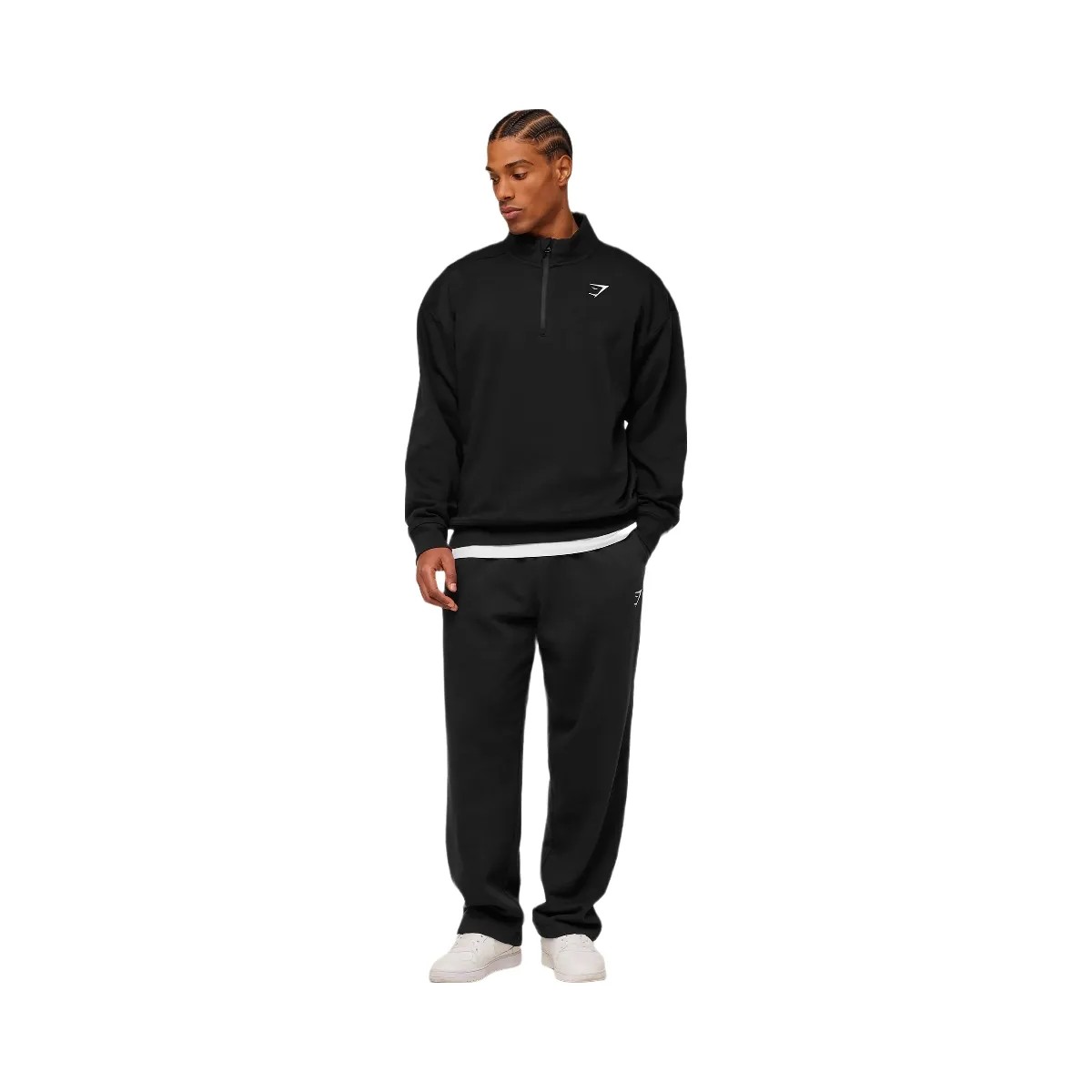 Gymshark Crest Oversized 1/4 Zip "GS Black" - HypeFly India View 4