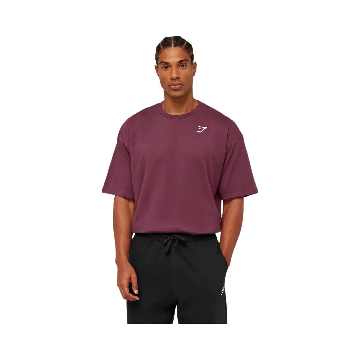 Gymshark Crest Oversized T-Shirt "GS Impact Burgundy" - HypeFly India View 1