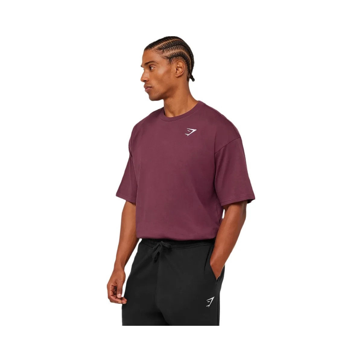Gymshark Crest Oversized T-Shirt "GS Impact Burgundy" - HypeFly India View 2