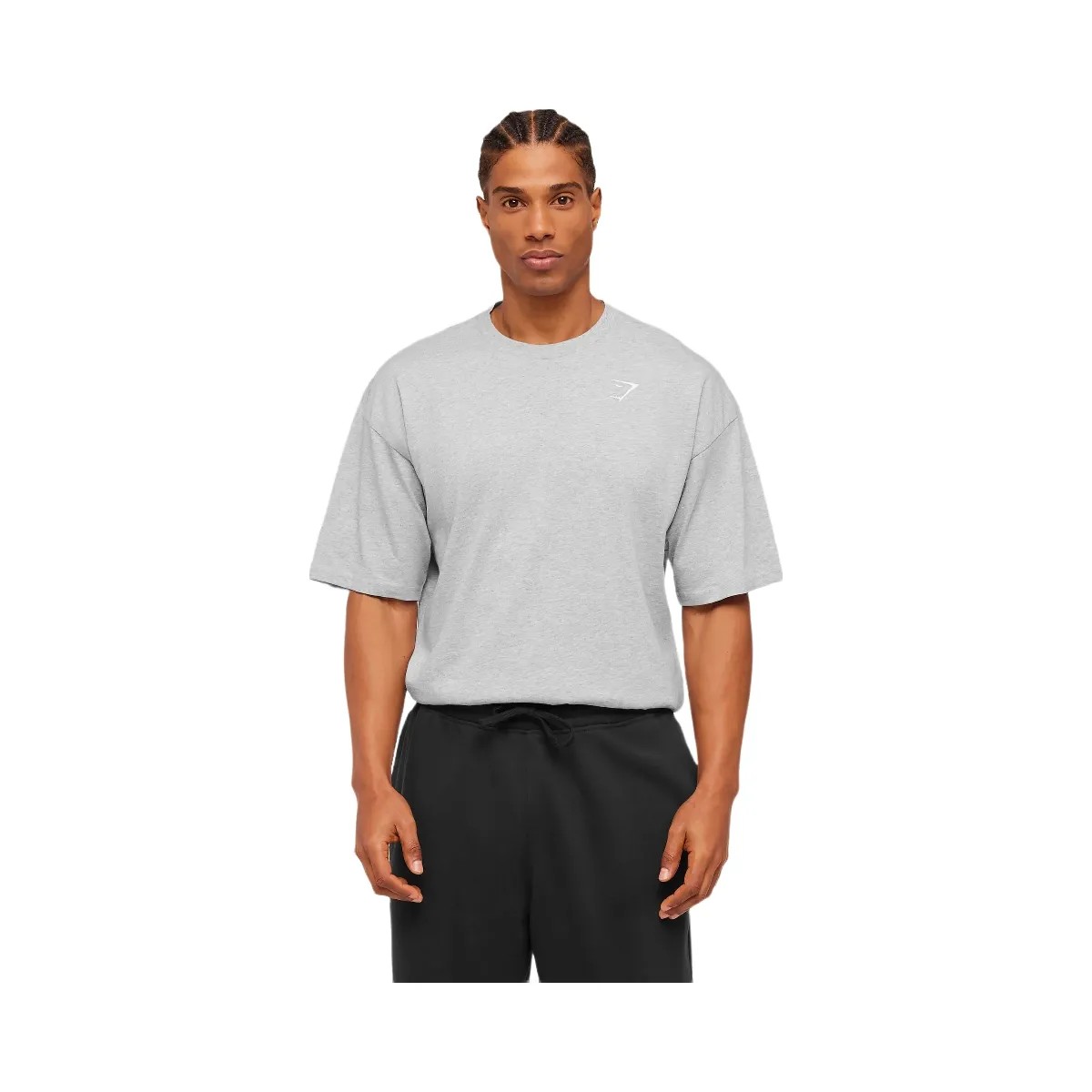 Gymshark Crest Oversized T-Shirt "Light Grey Core Marl" - HypeFly India View 1