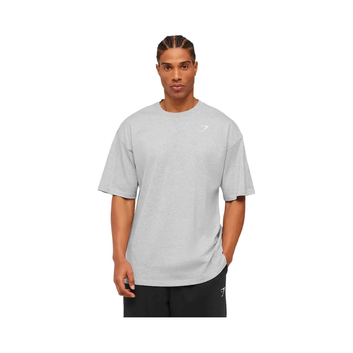 Gymshark Crest Oversized T-Shirt "Light Grey Core Marl" - HypeFly India View 3