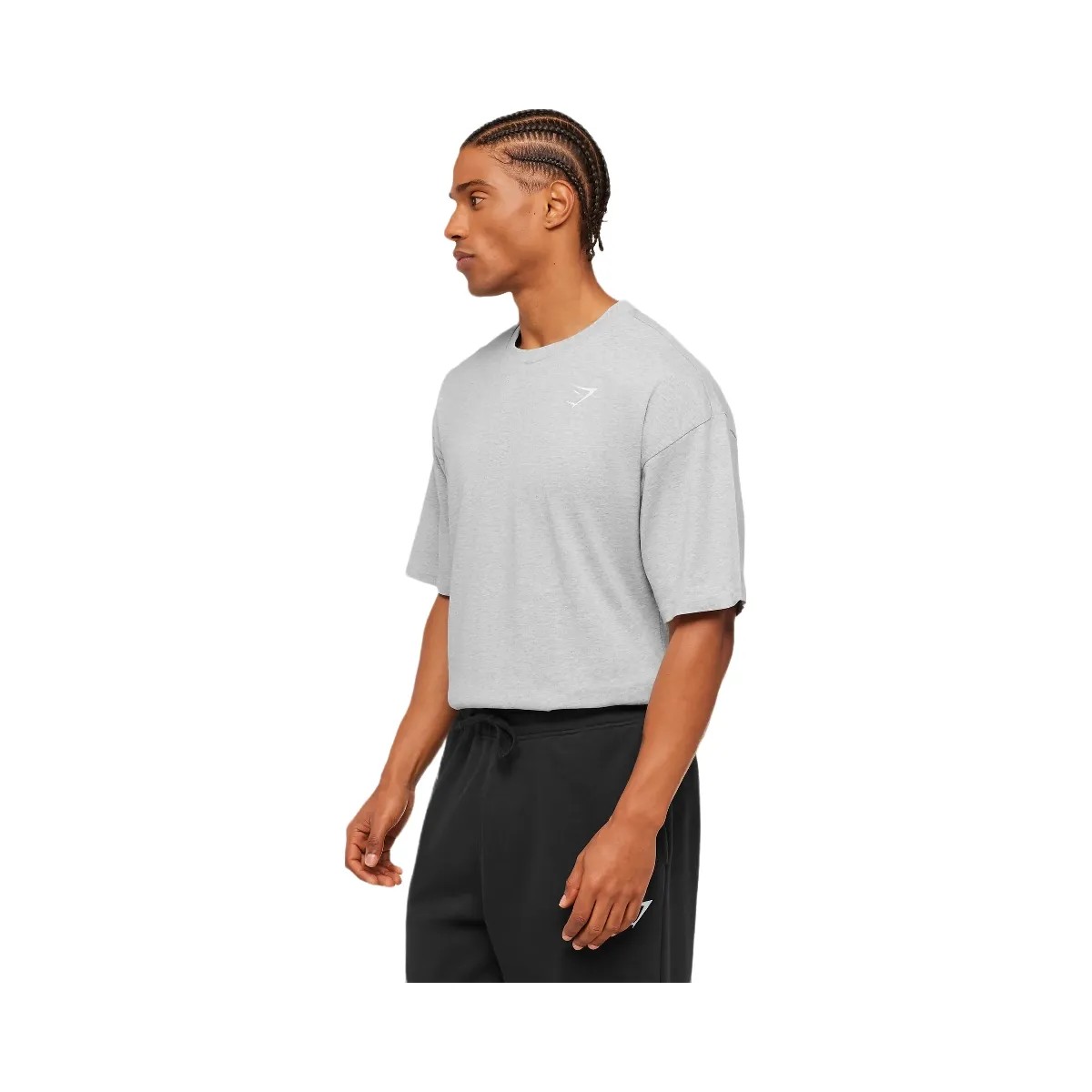 Gymshark Crest Oversized T-Shirt "Light Grey Core Marl" - HypeFly India View 4