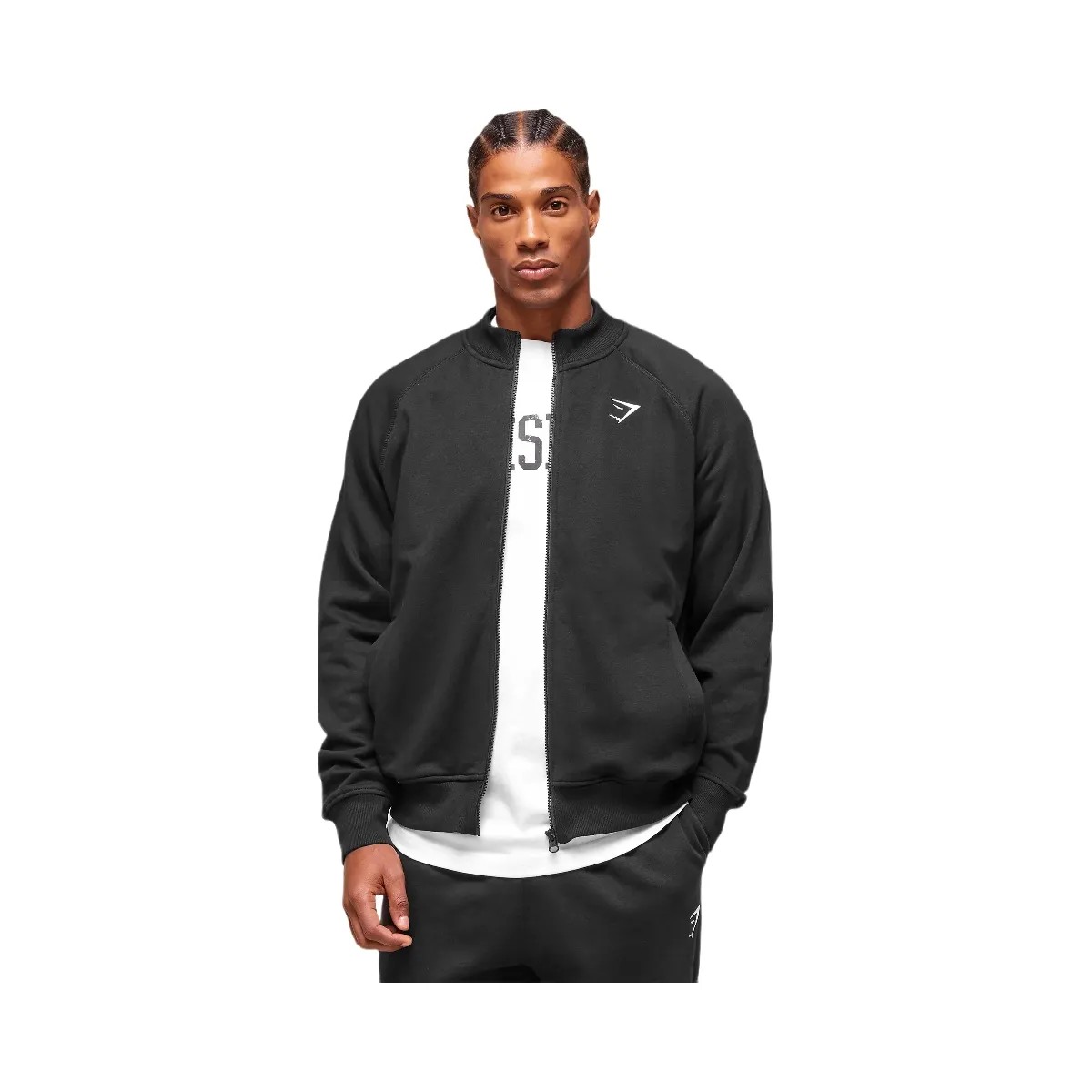Gymshark Crest Oversized Track Jacket "Black" - HypeFly India View 1