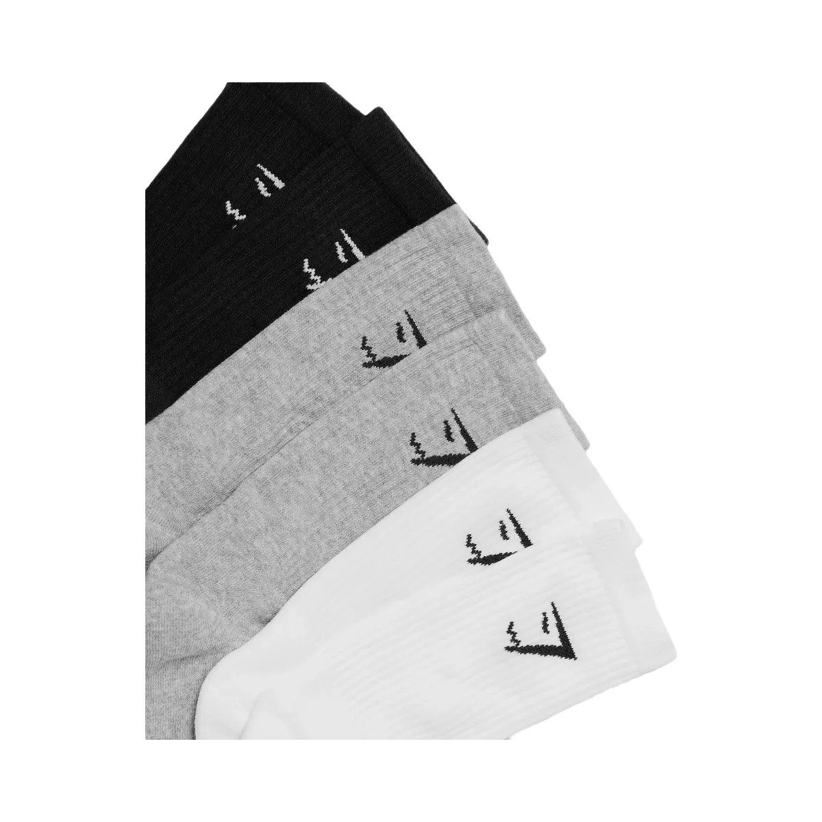 Gymshark Crew Socks 6pk "White Light Grey Core Marl Black" - HypeFly India View 2