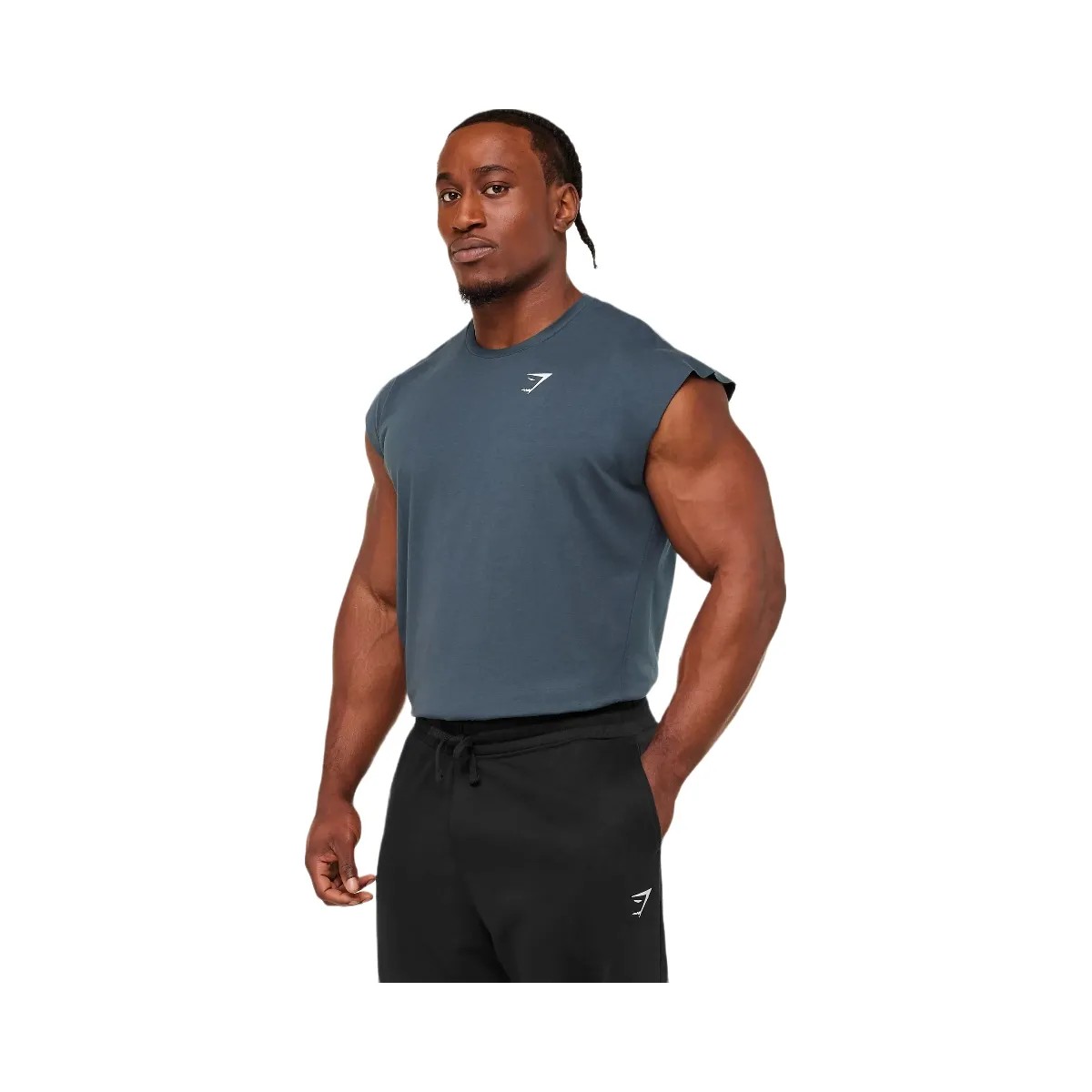 Gymshark Critical Cut Off Tank "GS Stealth Blue" - HypeFly India View 4