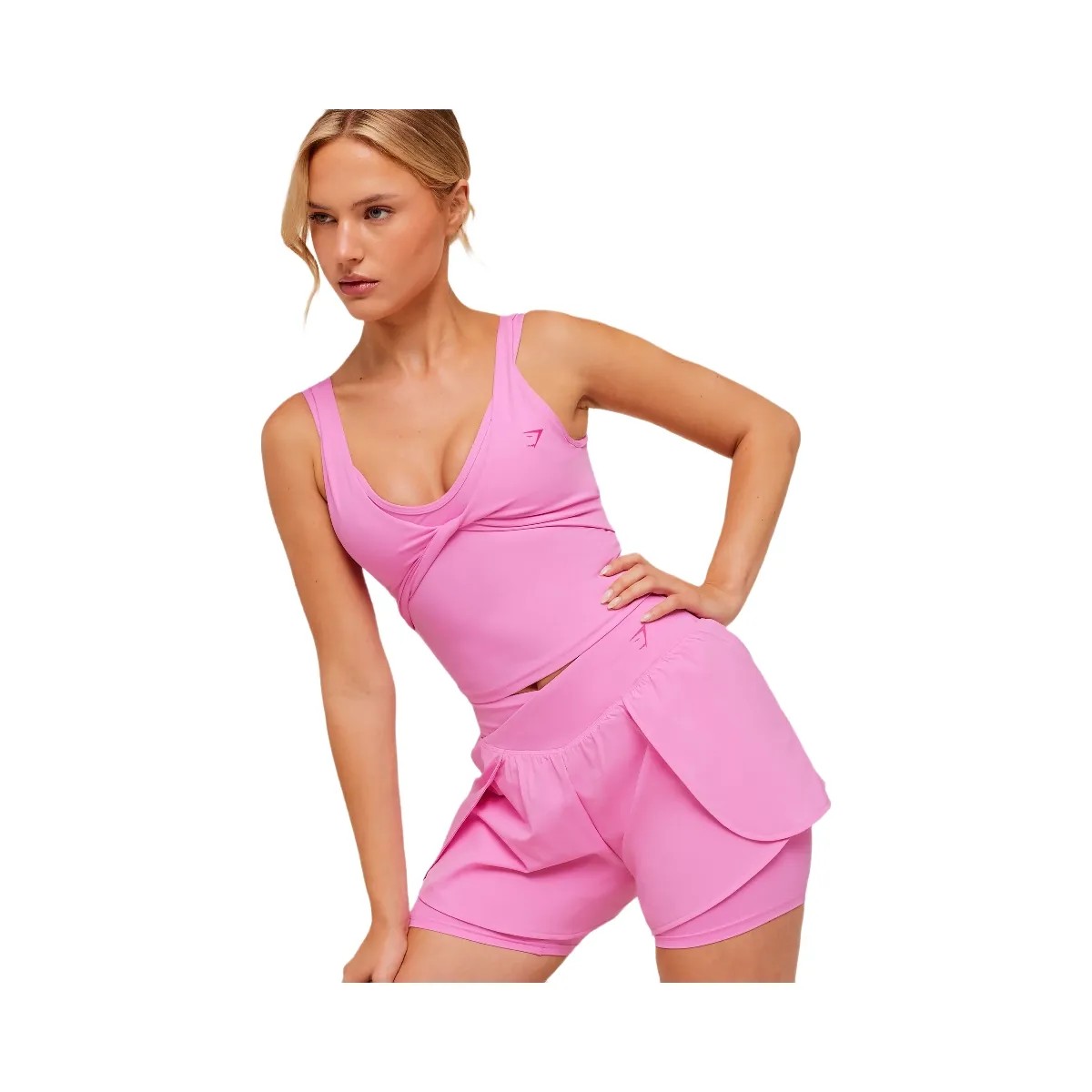 Gymshark Crossover 2-in-1 Shorts "Focus Pink" - HypeFly India View 4