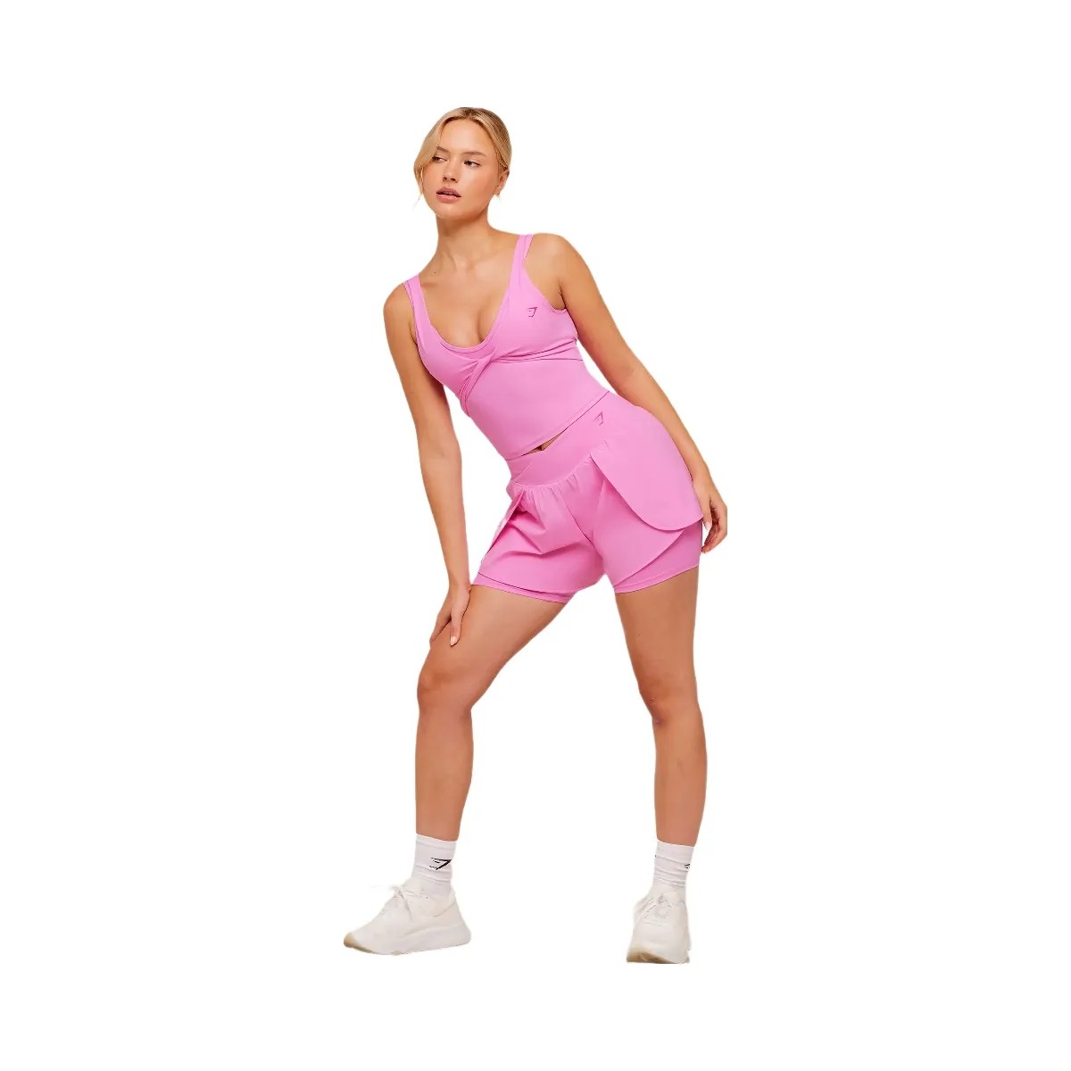 Gymshark Crossover 2-in-1 Shorts "Focus Pink" - HypeFly India View 5