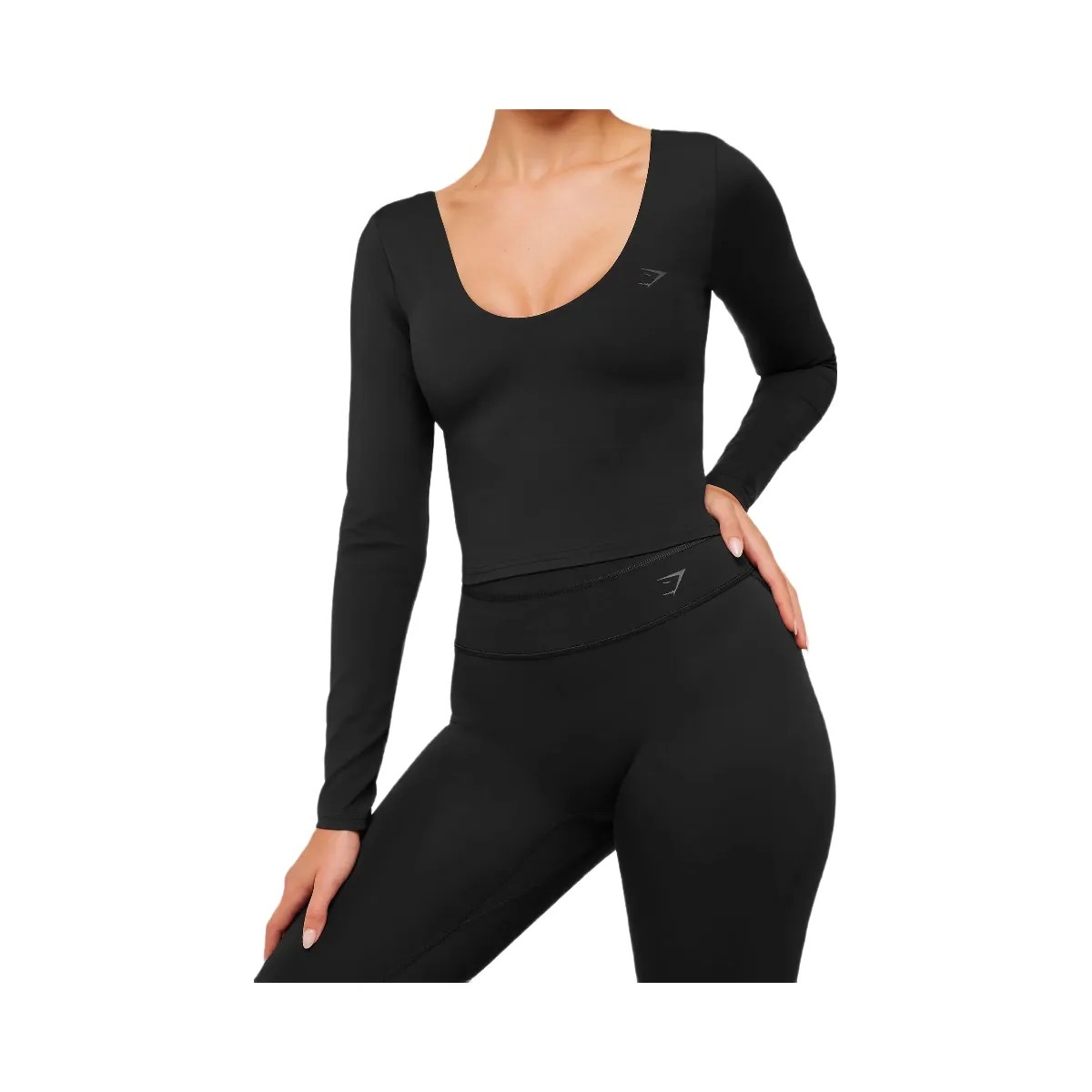 Gymshark Crossover Back Flared Leggings "Black" - HypeFly India View 4
