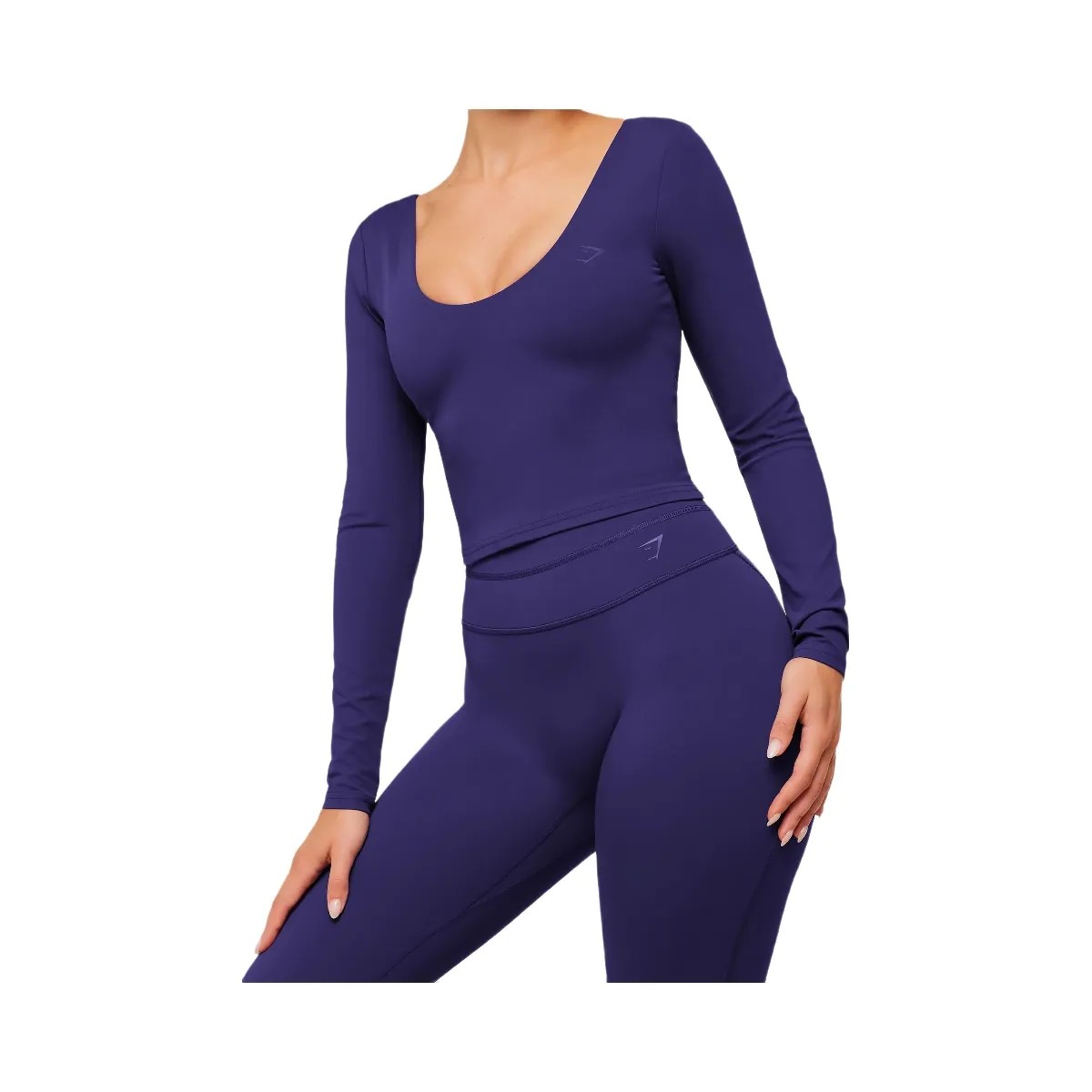 Gymshark Crossover Back Flared Leggings "Indigo Purple" - HypeFly India View 4