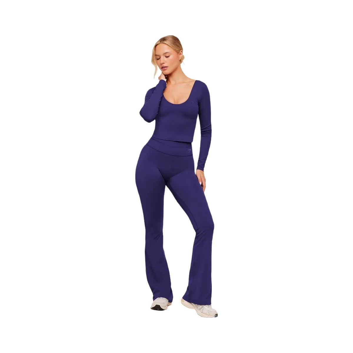 Gymshark Crossover Back Flared Leggings "Indigo Purple" - HypeFly India View 6