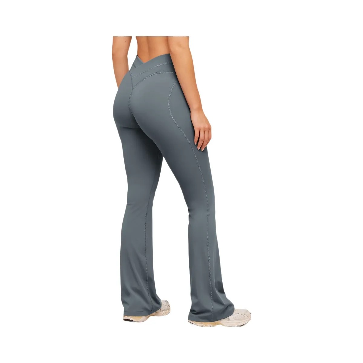 Gymshark Crossover Back Flared Leggings "Iron Blue" - HypeFly India View 1