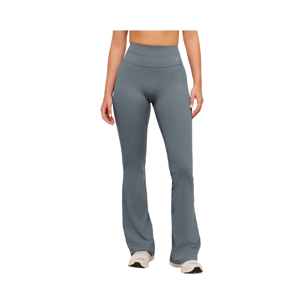 Gymshark Crossover Back Flared Leggings "Iron Blue" - HypeFly India View 2