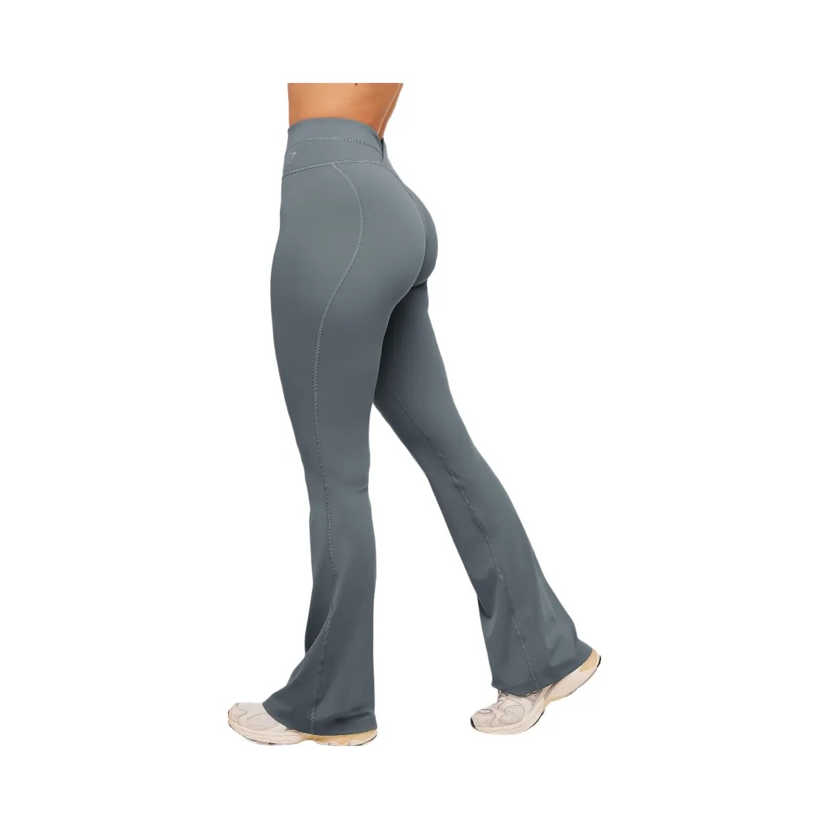 Gymshark Crossover Back Flared Leggings "Iron Blue" - HypeFly India View 3