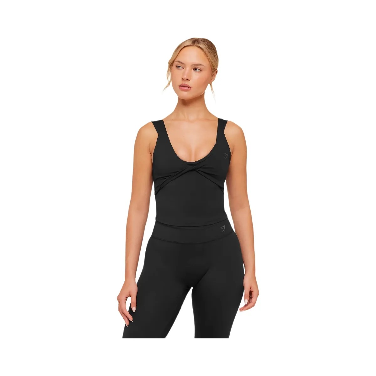 Gymshark Crossover Back Tank "Black" - HypeFly India View 1