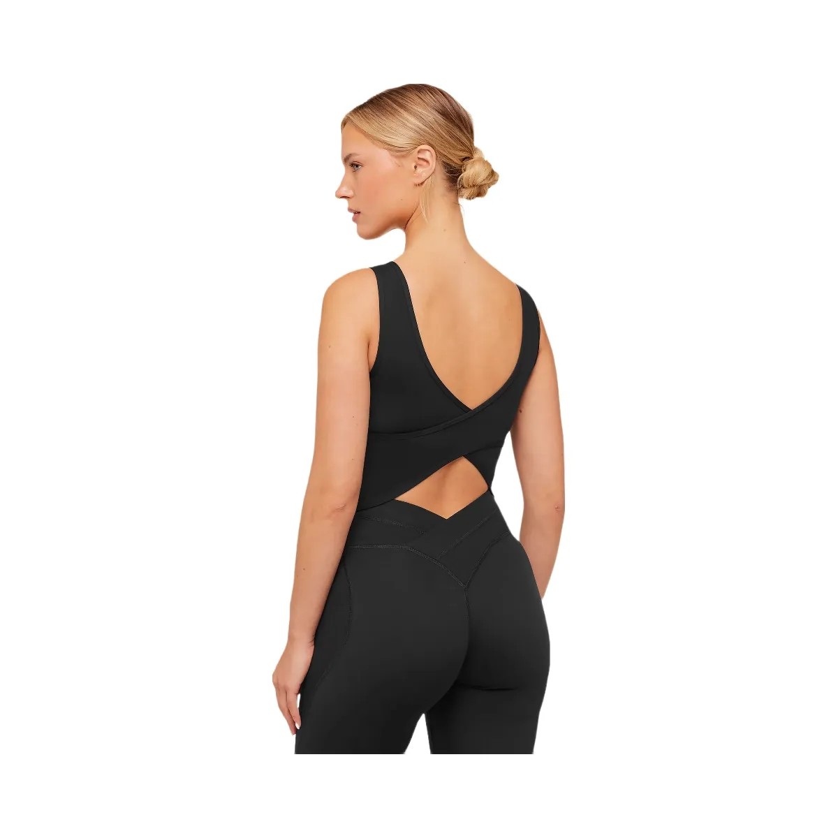 Gymshark Crossover Back Tank "Black" - HypeFly India View 2