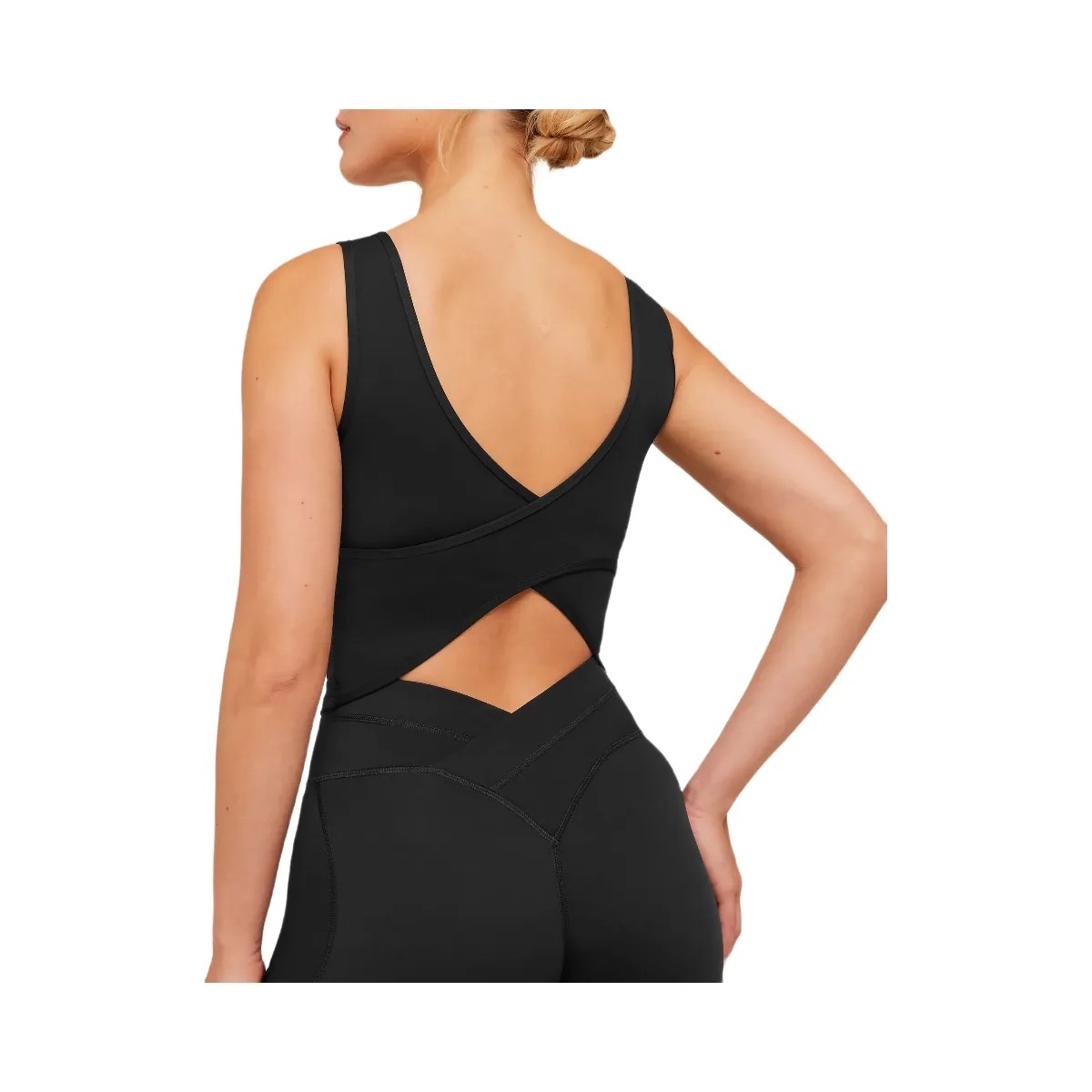 Gymshark Crossover Back Tank "Black" - HypeFly India View 4