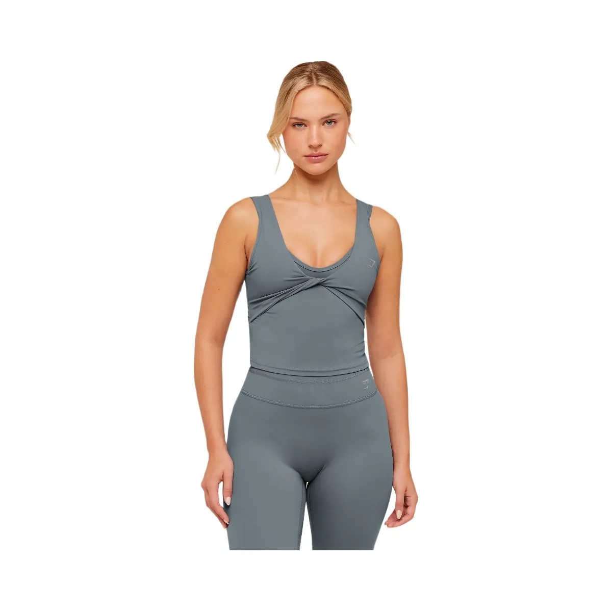 Gymshark Crossover Back Tank "Iron Blue" - HypeFly India View 1