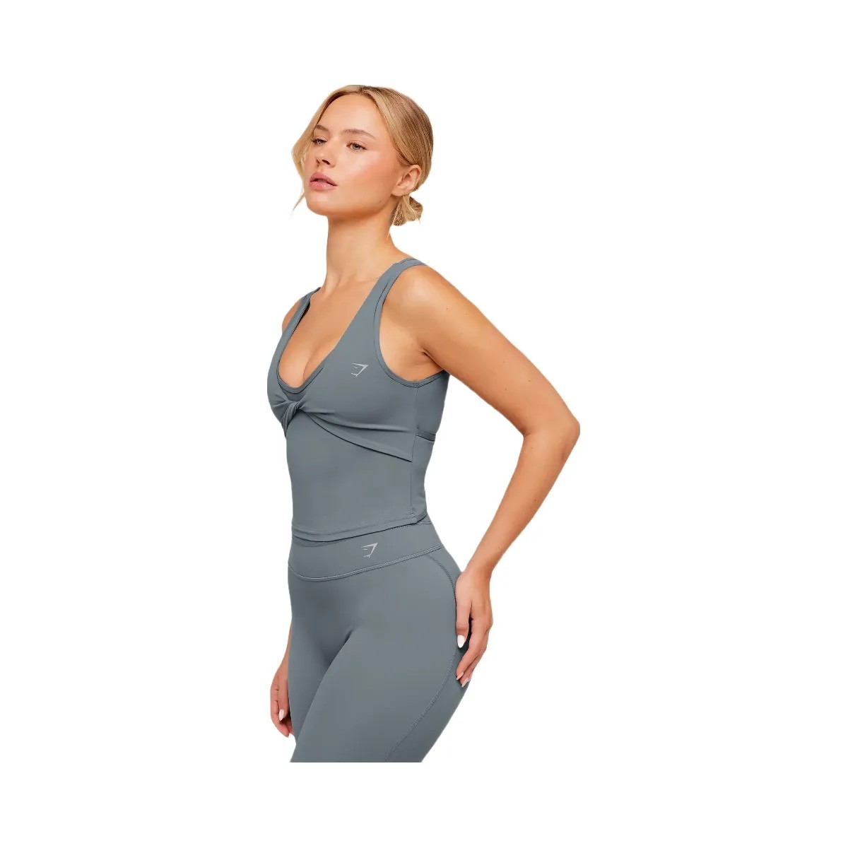 Gymshark Crossover Back Tank "Iron Blue" - HypeFly India View 3