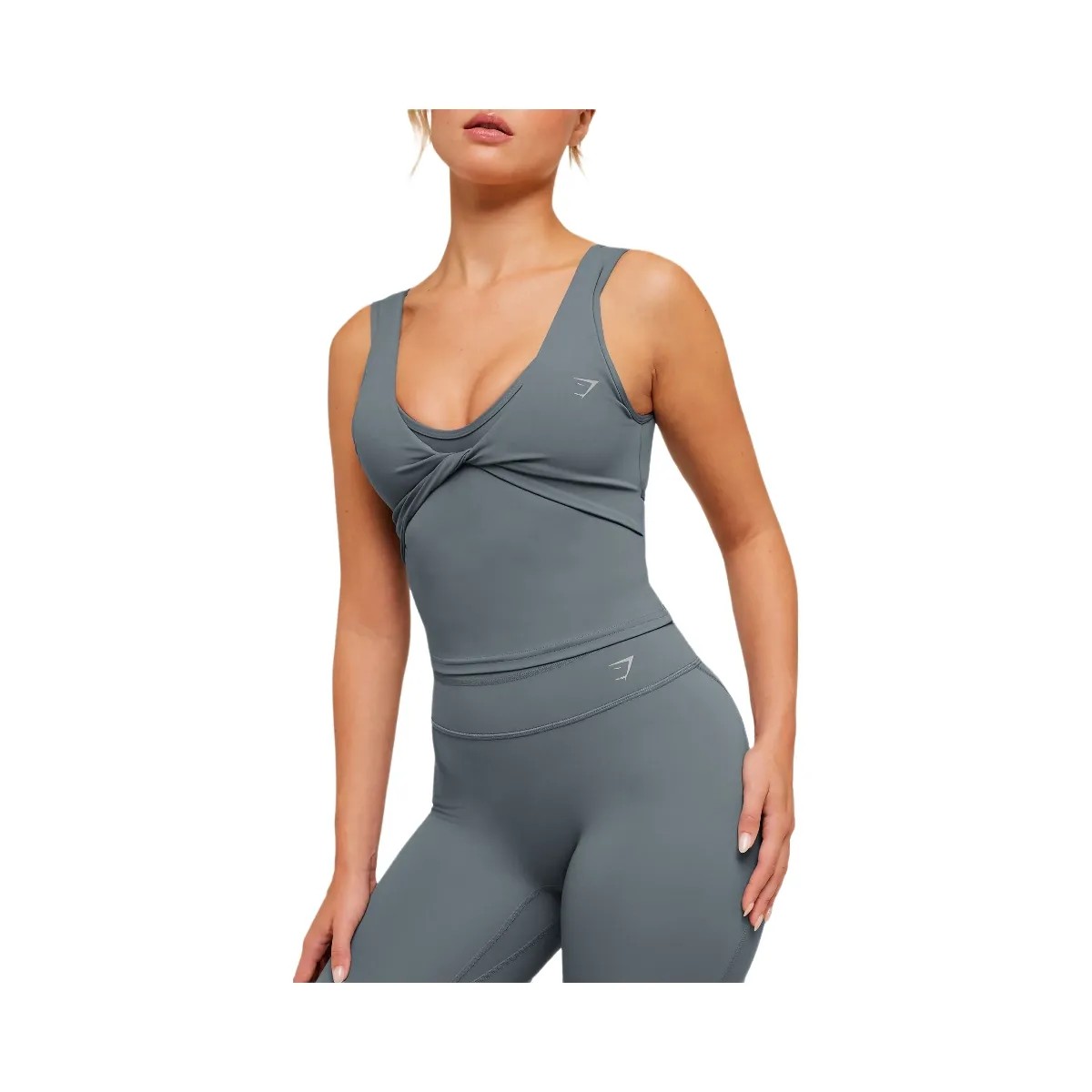 Gymshark Crossover Back Tank "Iron Blue" - HypeFly India View 5