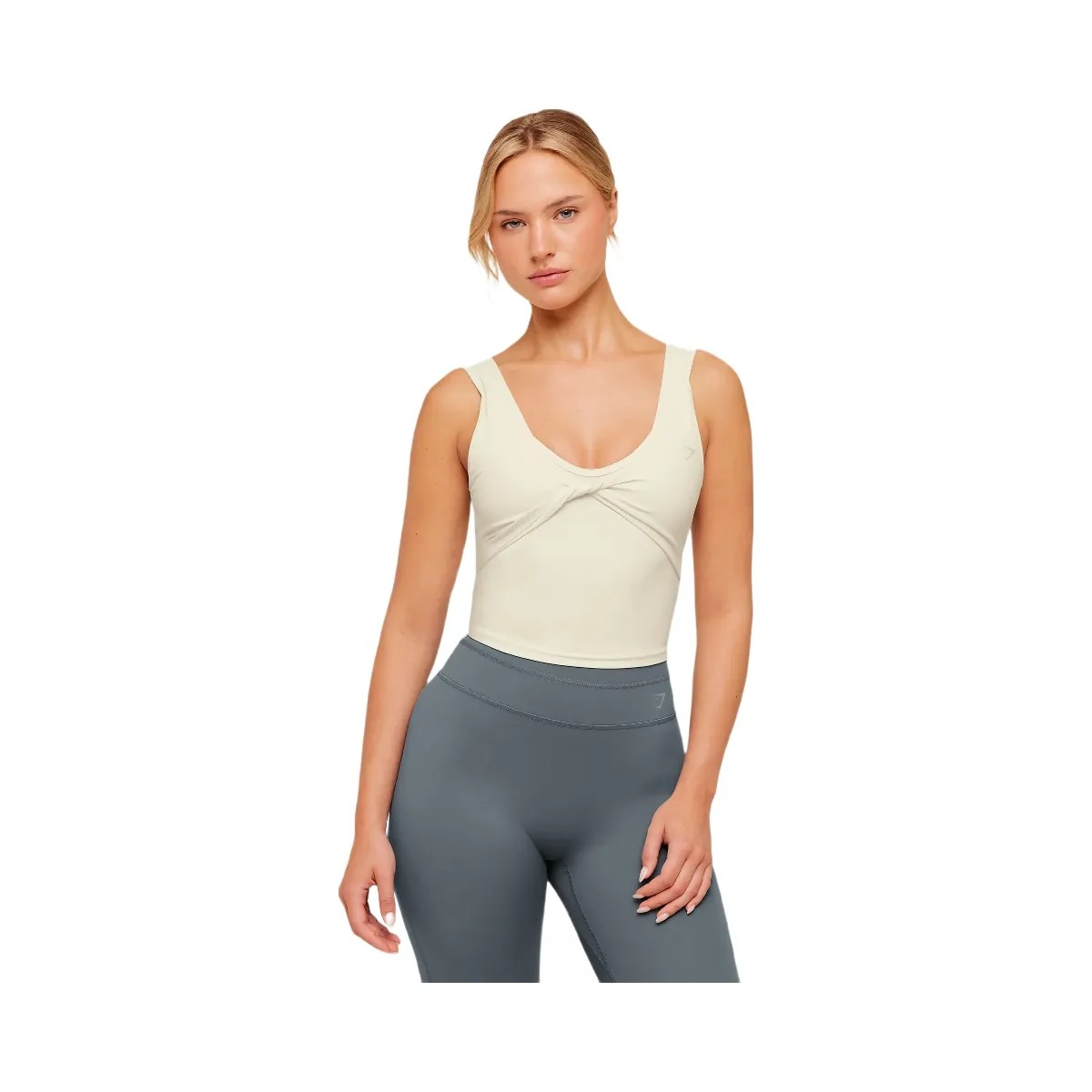 Gymshark Crossover Back Tank "Soft White" - HypeFly India View 1