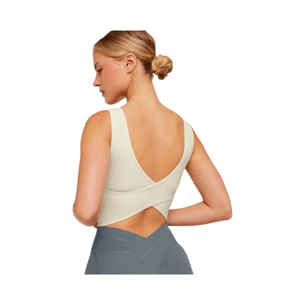 Gymshark Crossover Back Tank "Soft White" - HypeFly India View 5