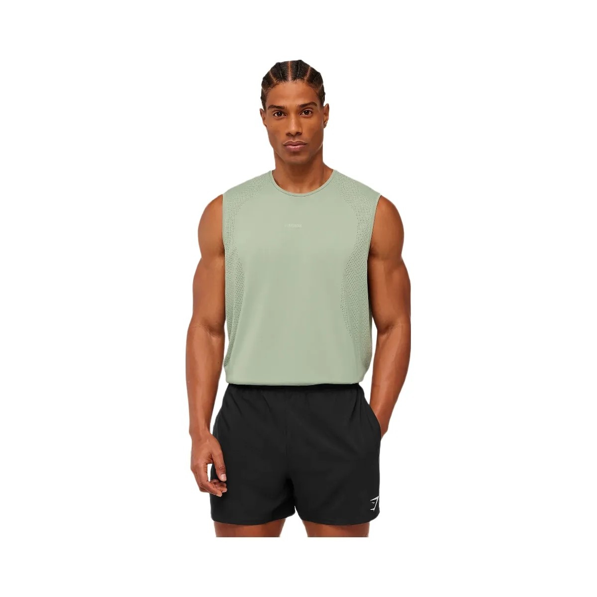 Gymshark Distance Seamless Tank "Haze Green Haze Green" - HypeFly India View 1