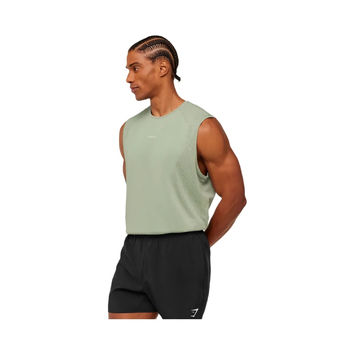 Gymshark Distance Seamless Tank "Haze Green Haze Green" - HypeFly India View 4
