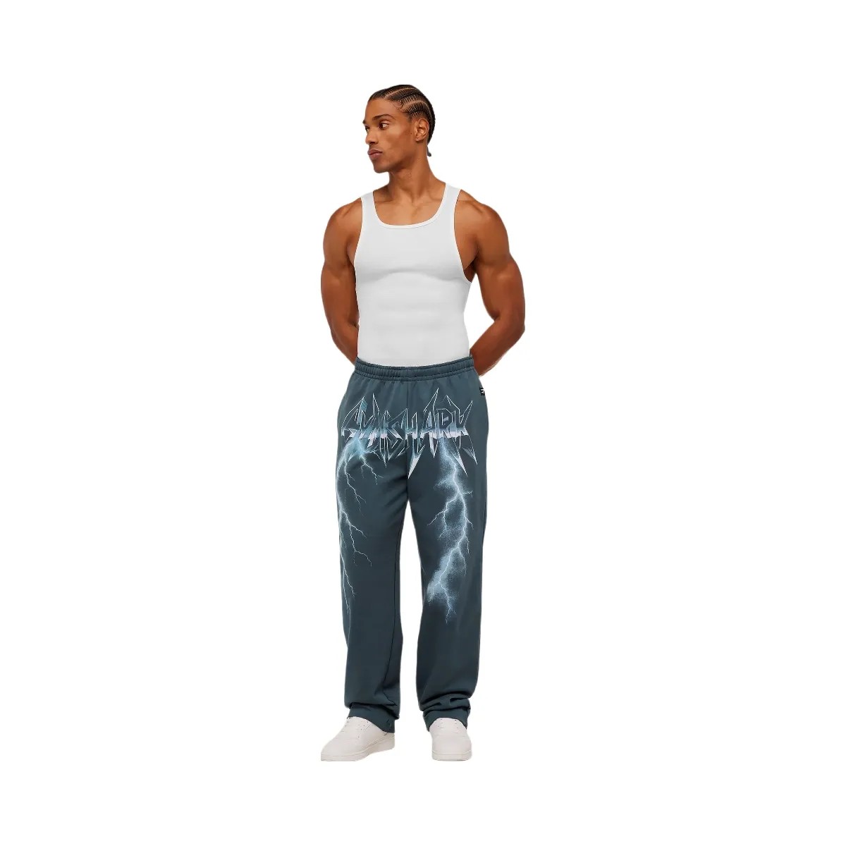 Gymshark Eagle Band Style Graphic Straight Leg Pants "GS Stealth Blue" - HypeFly India View 6