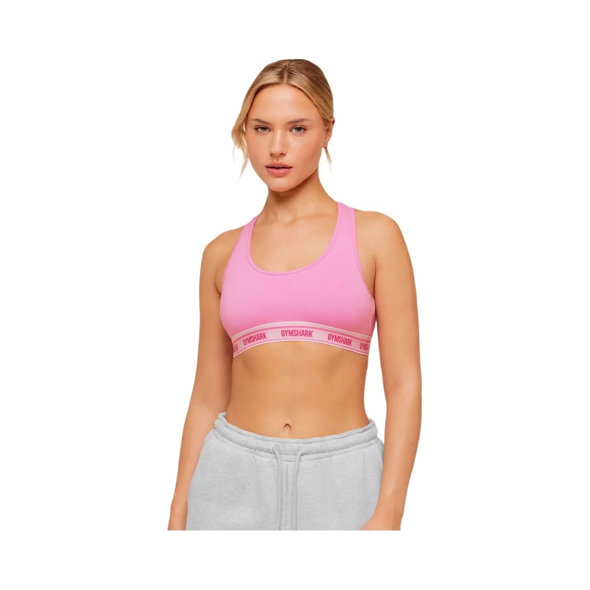 Gymshark Elastic Branded Racerback Cotton Bralette "Focus Pink" - HypeFly India View 1