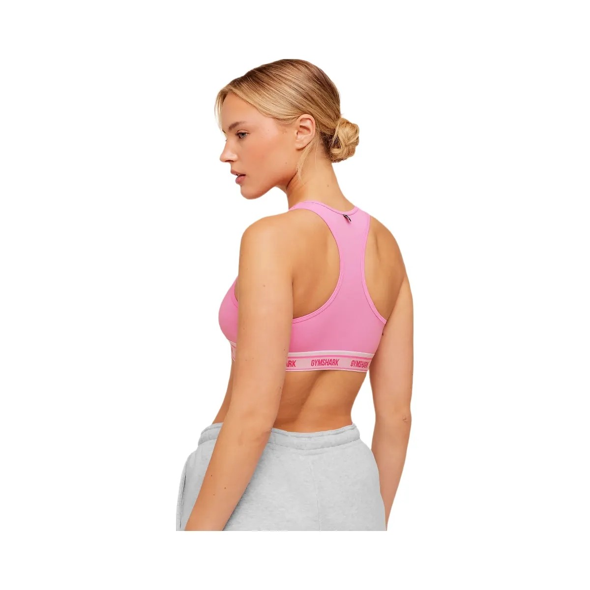 Gymshark Elastic Branded Racerback Cotton Bralette "Focus Pink" - HypeFly India View 2