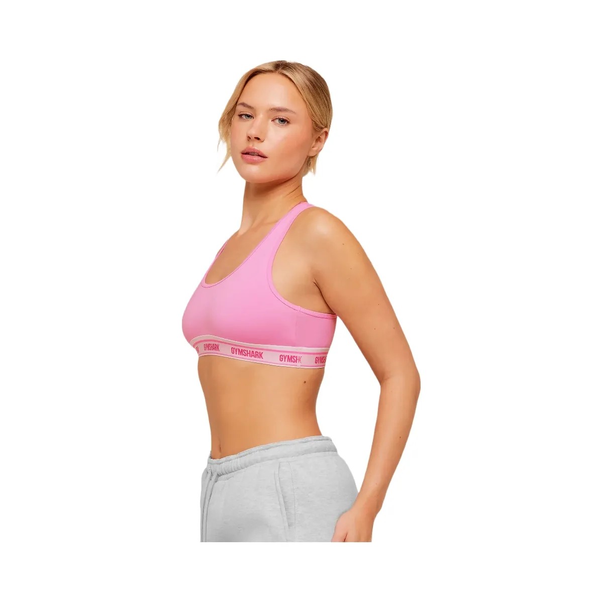 Gymshark Elastic Branded Racerback Cotton Bralette "Focus Pink" - HypeFly India View 3