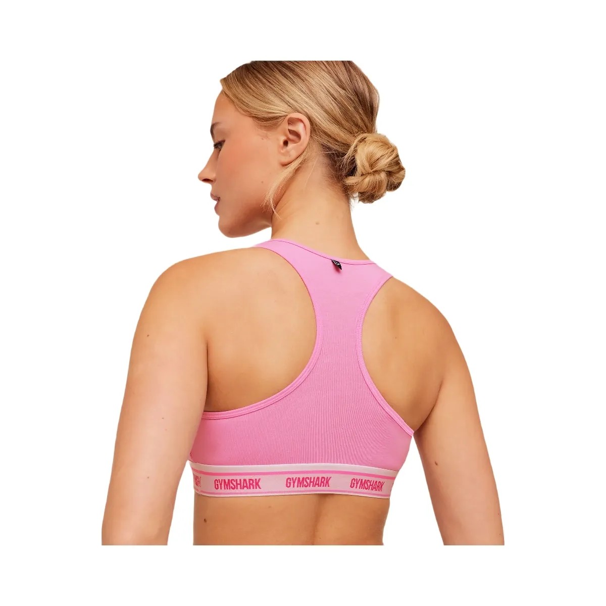 Gymshark Elastic Branded Racerback Cotton Bralette "Focus Pink" - HypeFly India View 5