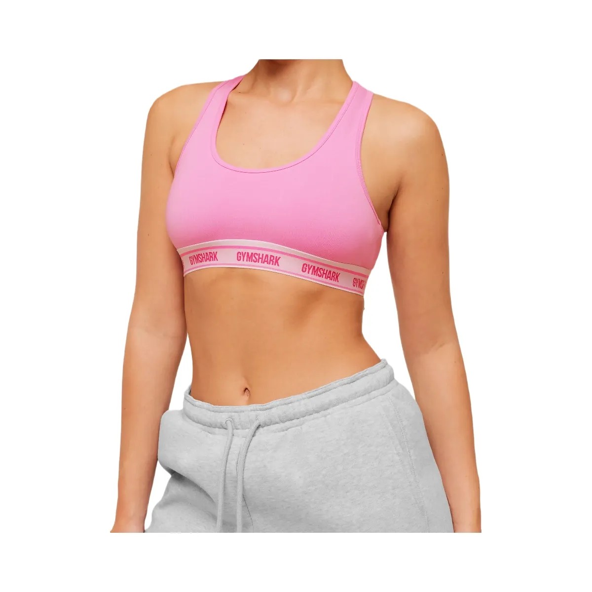 Gymshark Elastic Branded Racerback Cotton Bralette "Focus Pink" - HypeFly India View 6