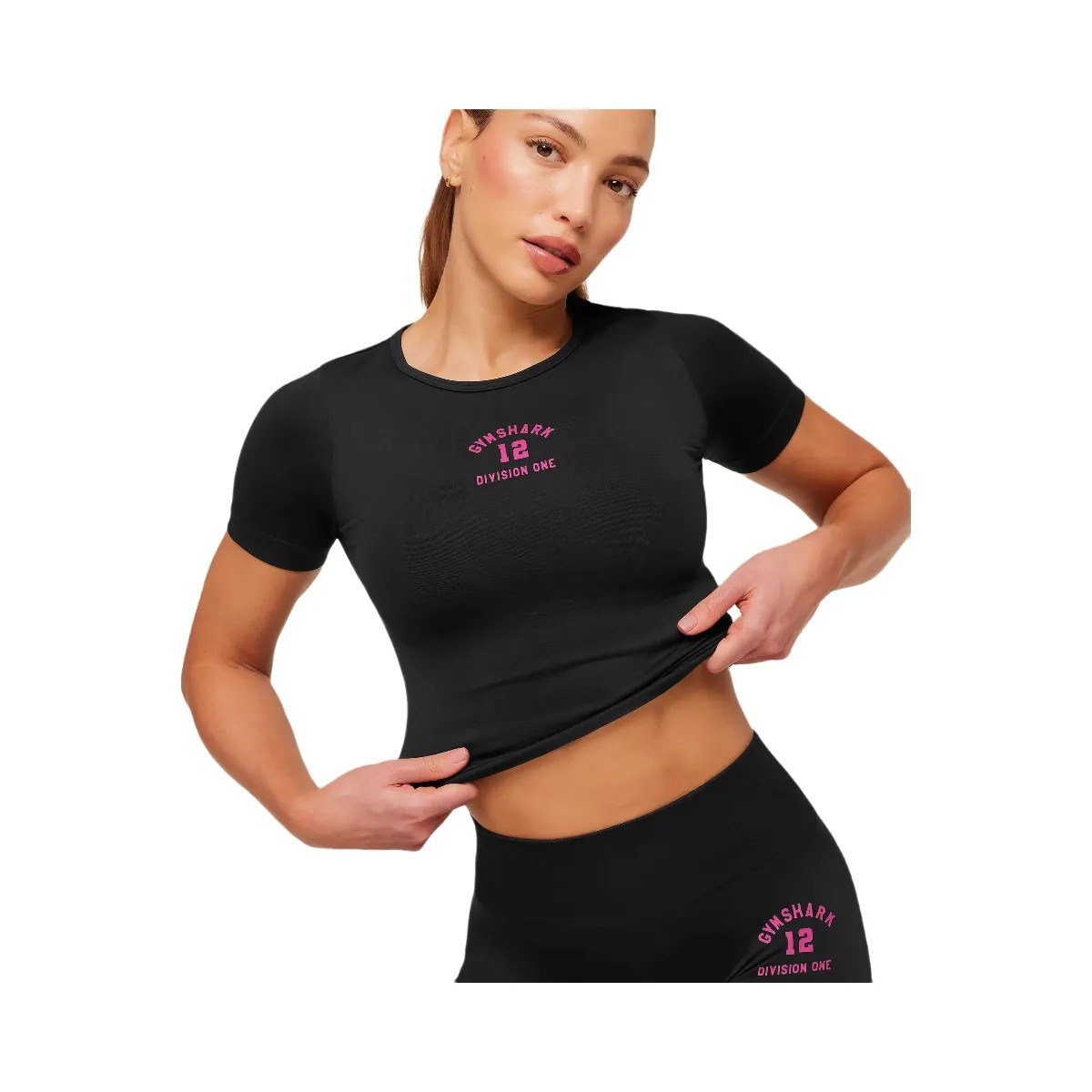 Gymshark Everyday Seamless Graphic Short Sleeve Top "Black" - HypeFly India View 5