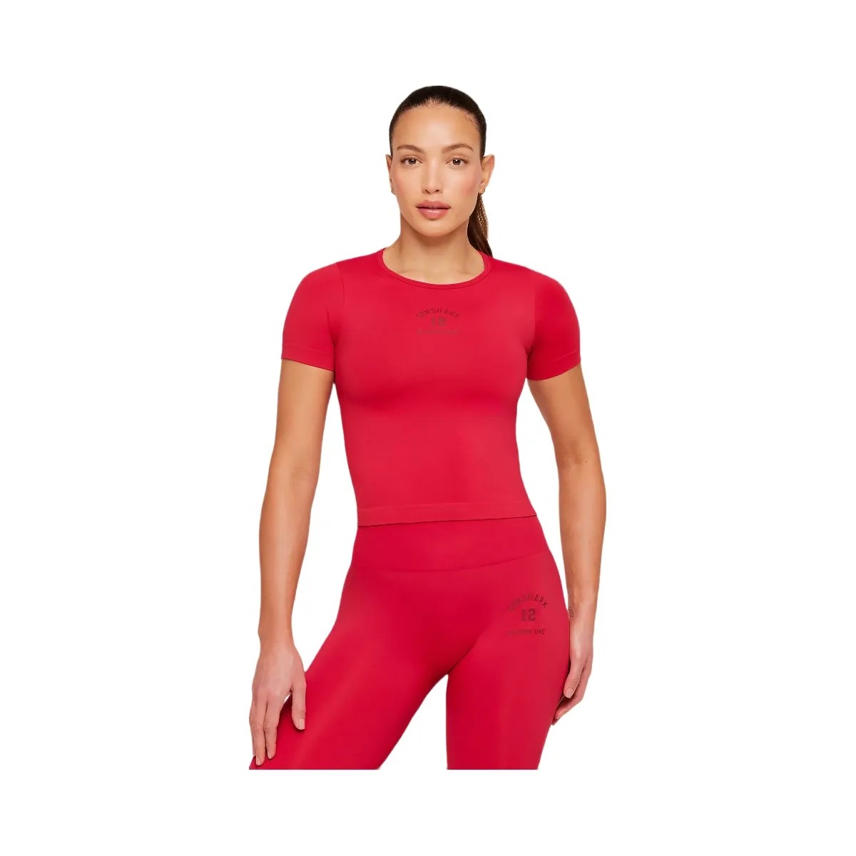 Gymshark Everyday Seamless Graphic Short Sleeve Top "Conditioning Red" - HypeFly India View 1