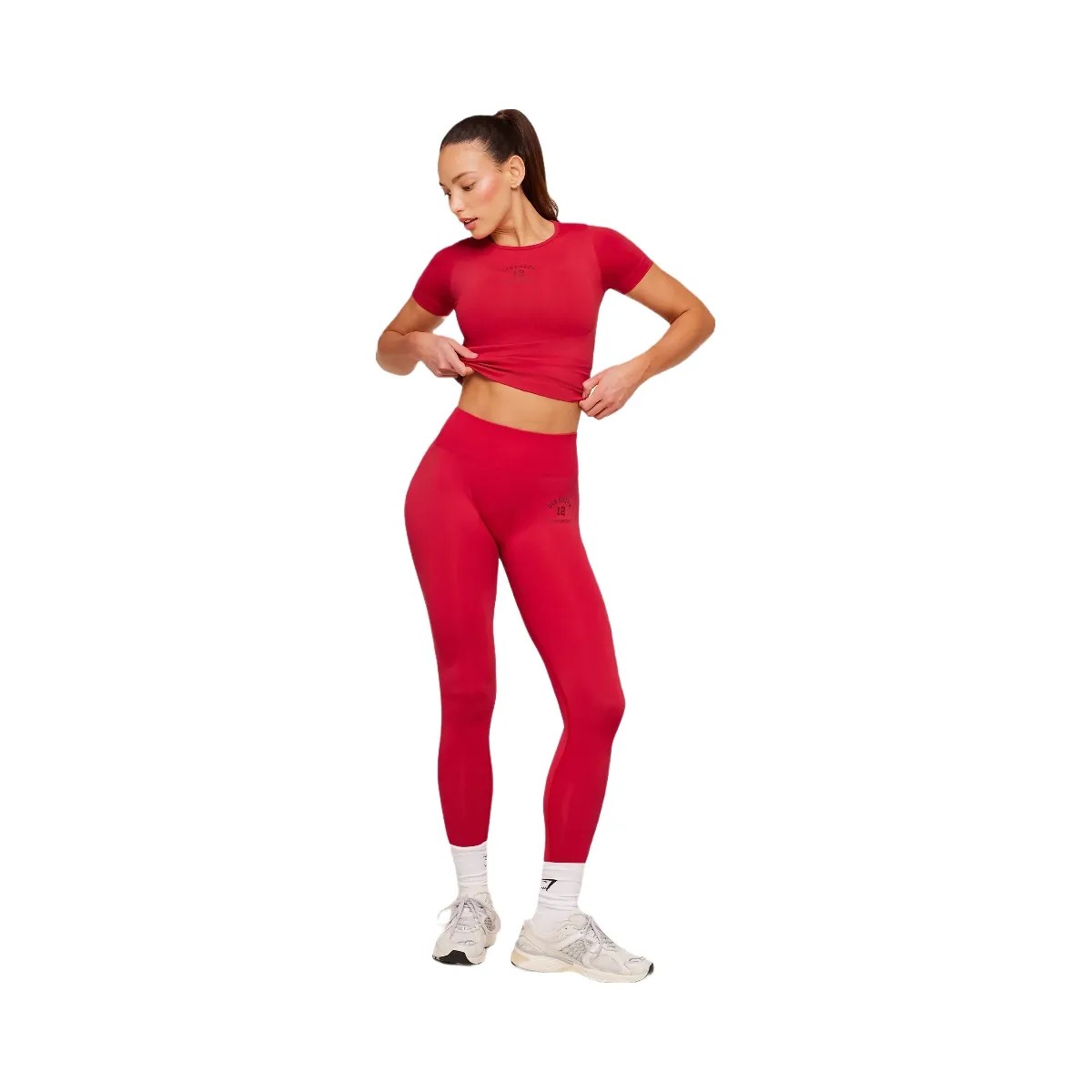 Gymshark Everyday Seamless Graphic Short Sleeve Top "Conditioning Red" - HypeFly India View 4