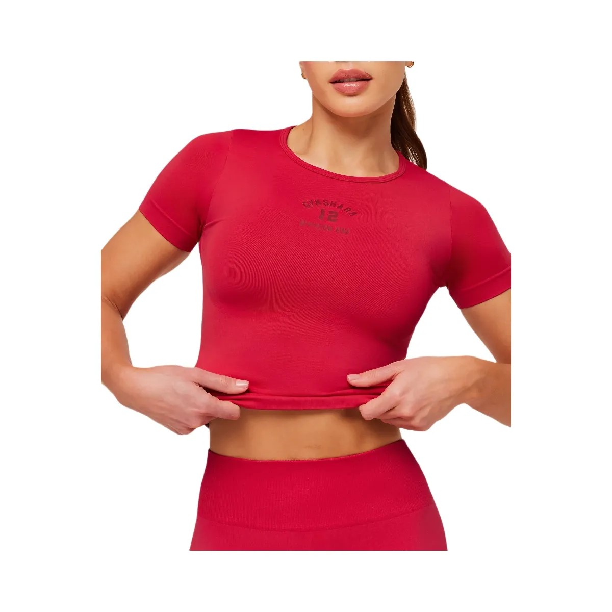 Gymshark Everyday Seamless Graphic Short Sleeve Top "Conditioning Red" - HypeFly India View 5