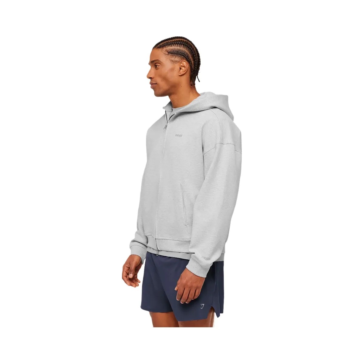Gymshark Evolve Lightweight Zip Through Hoodie "Bros Soft Grey Marl" - HypeFly India View 3