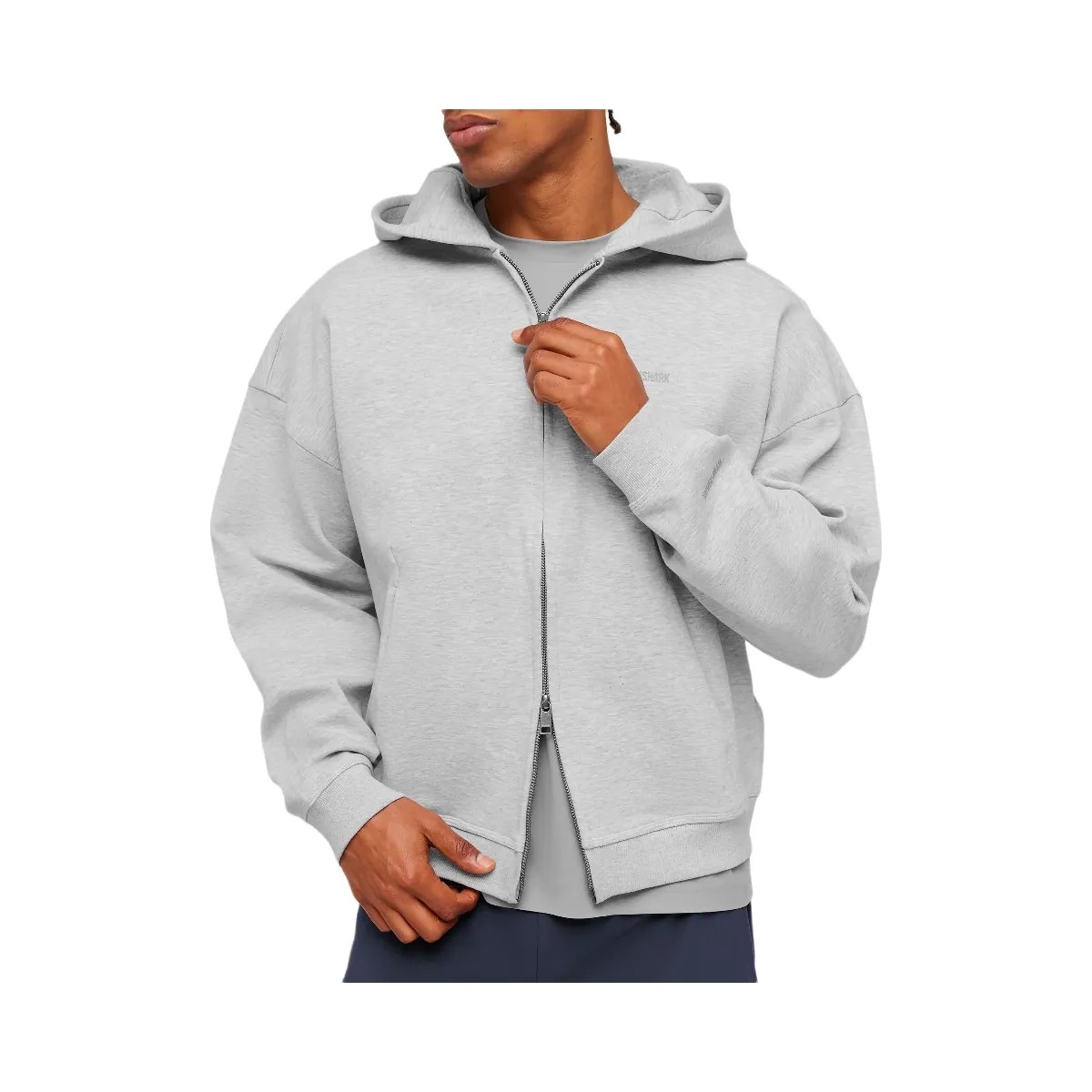 Gymshark Evolve Lightweight Zip Through Hoodie "Bros Soft Grey Marl" - HypeFly India View 4