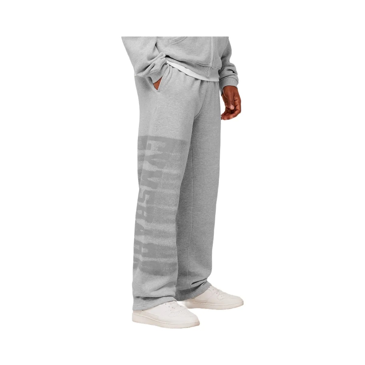 Gymshark Fade Graphic Straight Leg Pants "Light Grey Core Marl" - HypeFly India View 2