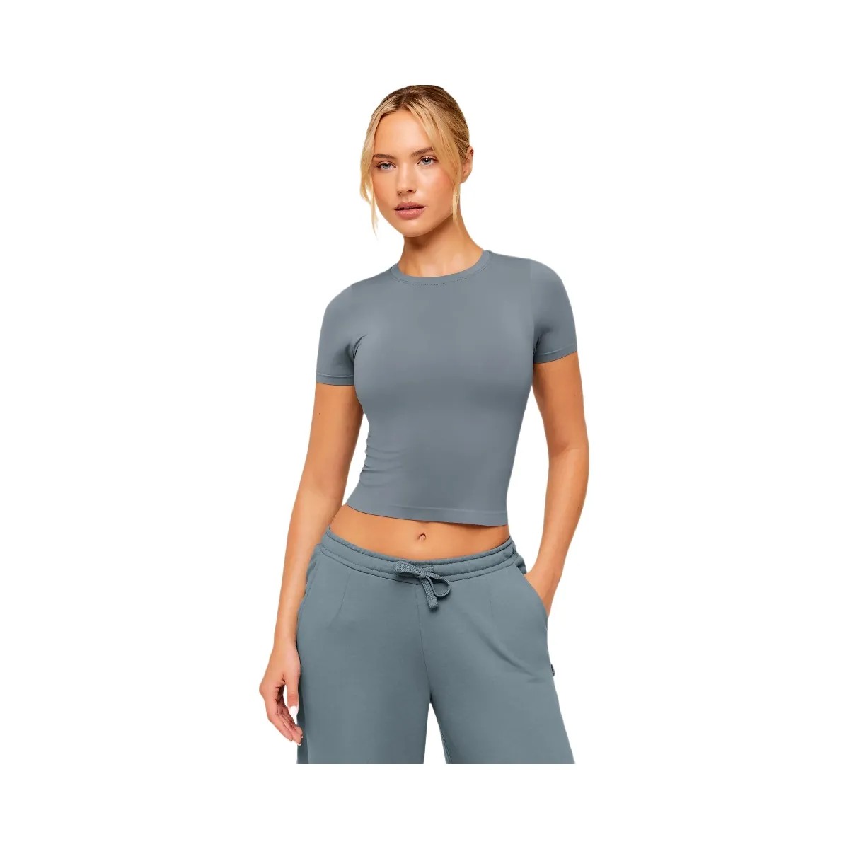 Gymshark FeatherForm Short Sleeve T-Shirt "Iron Blue" - HypeFly India View 1