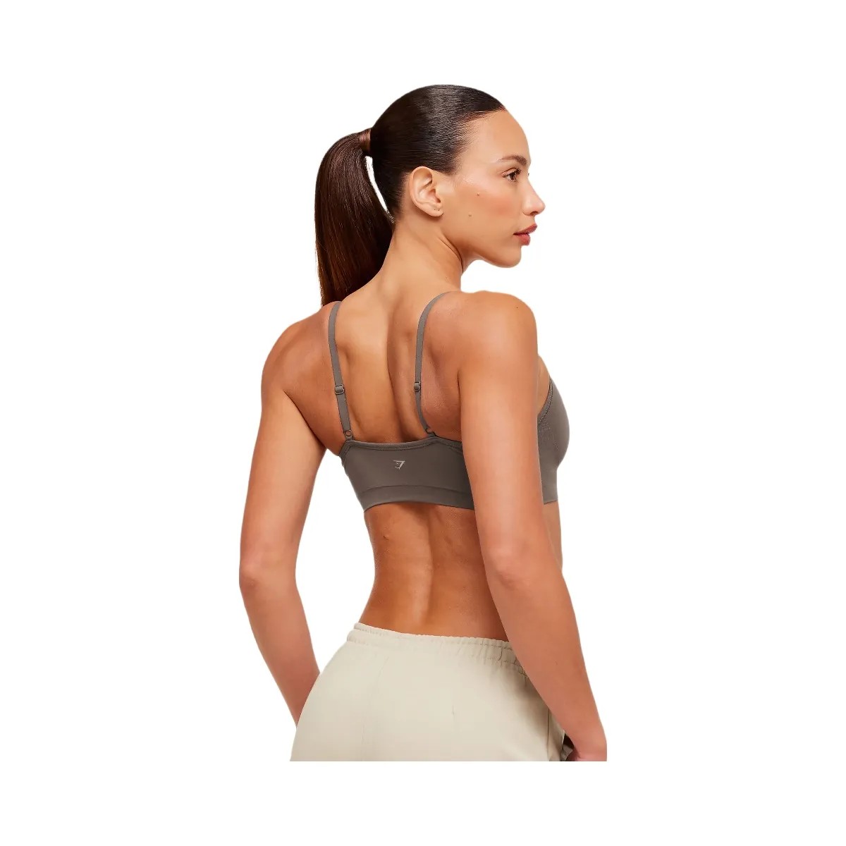 Gymshark FeatherForm V-Neck Bralette "Cool Brown" - HypeFly India View 2