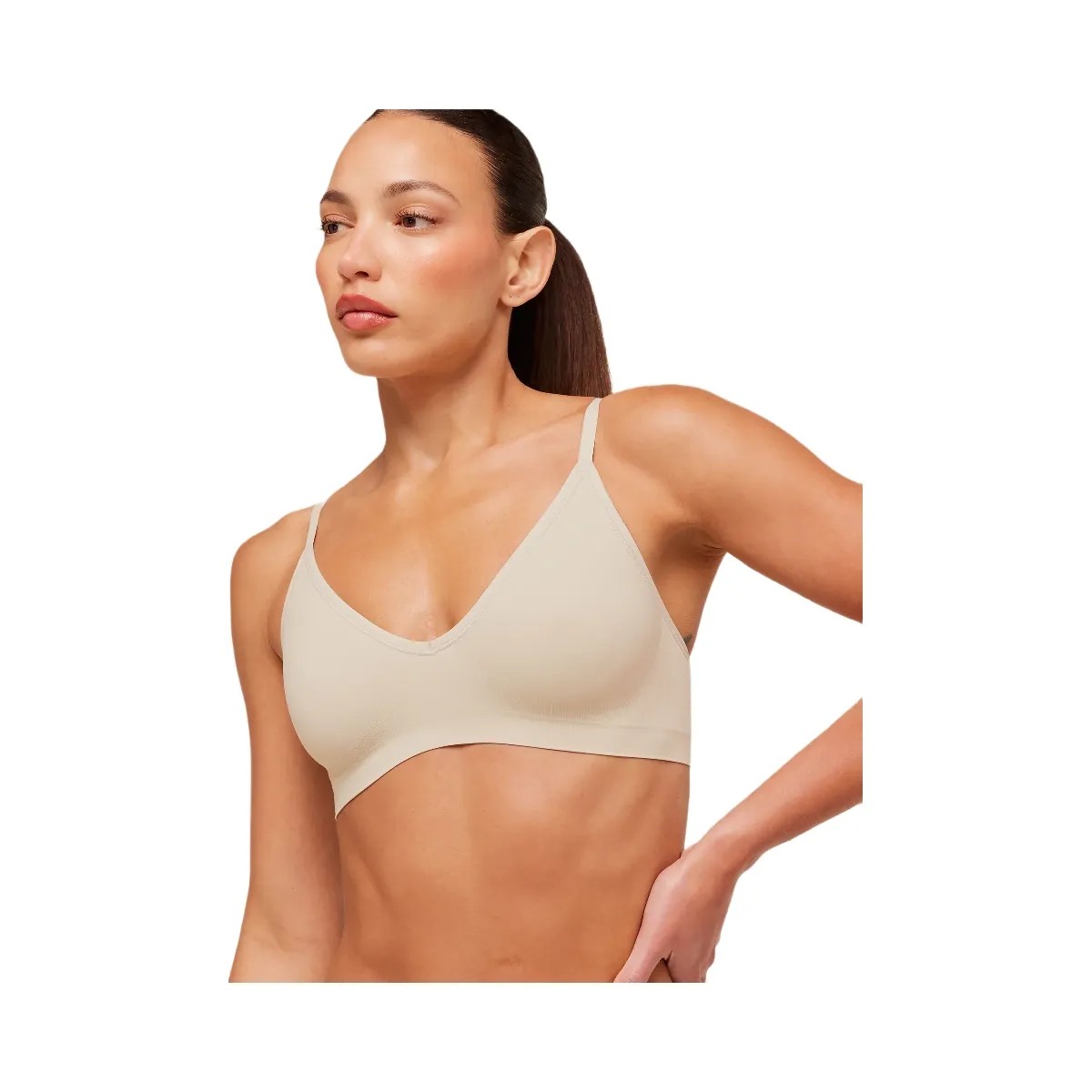 Gymshark FeatherForm V-Neck Bralette "Pebble Grey" - HypeFly India View 6