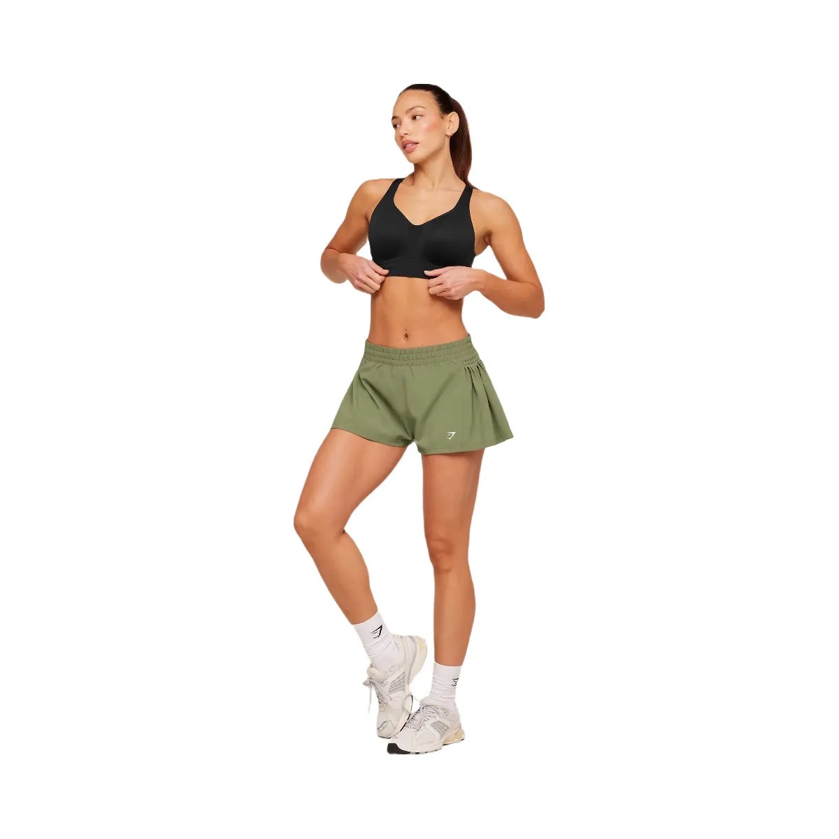 Gymshark Flutter Woven Shorts "GS Grounded Green" - HypeFly India View 4