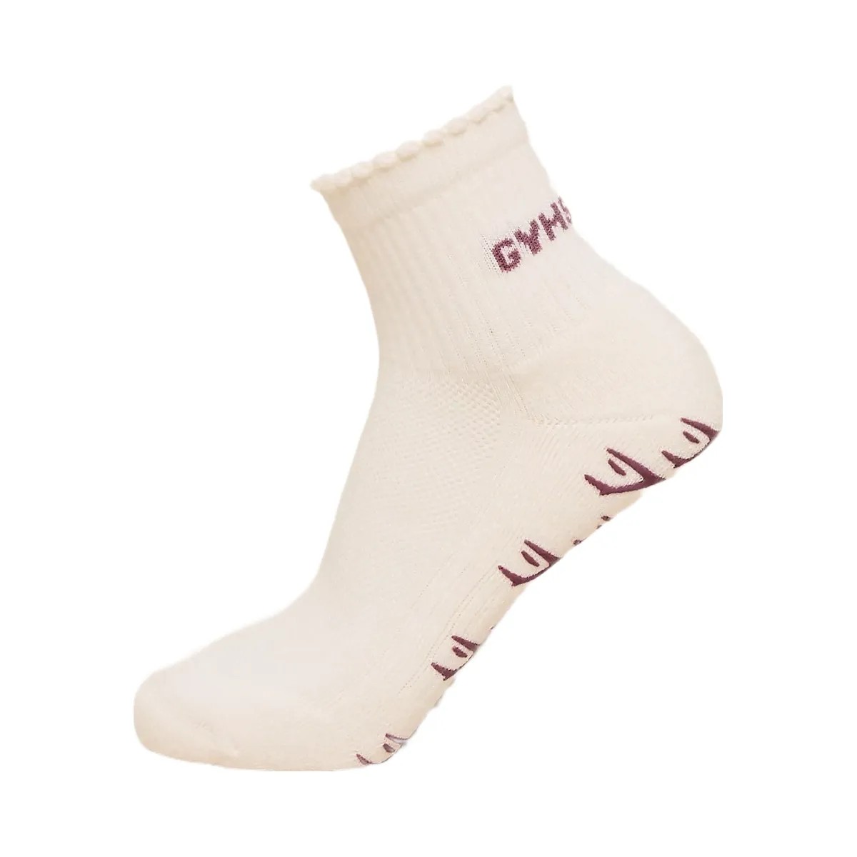 Gymshark Frill Pilates Midi Sock "Soft White Calm Pink" - HypeFly India View 1