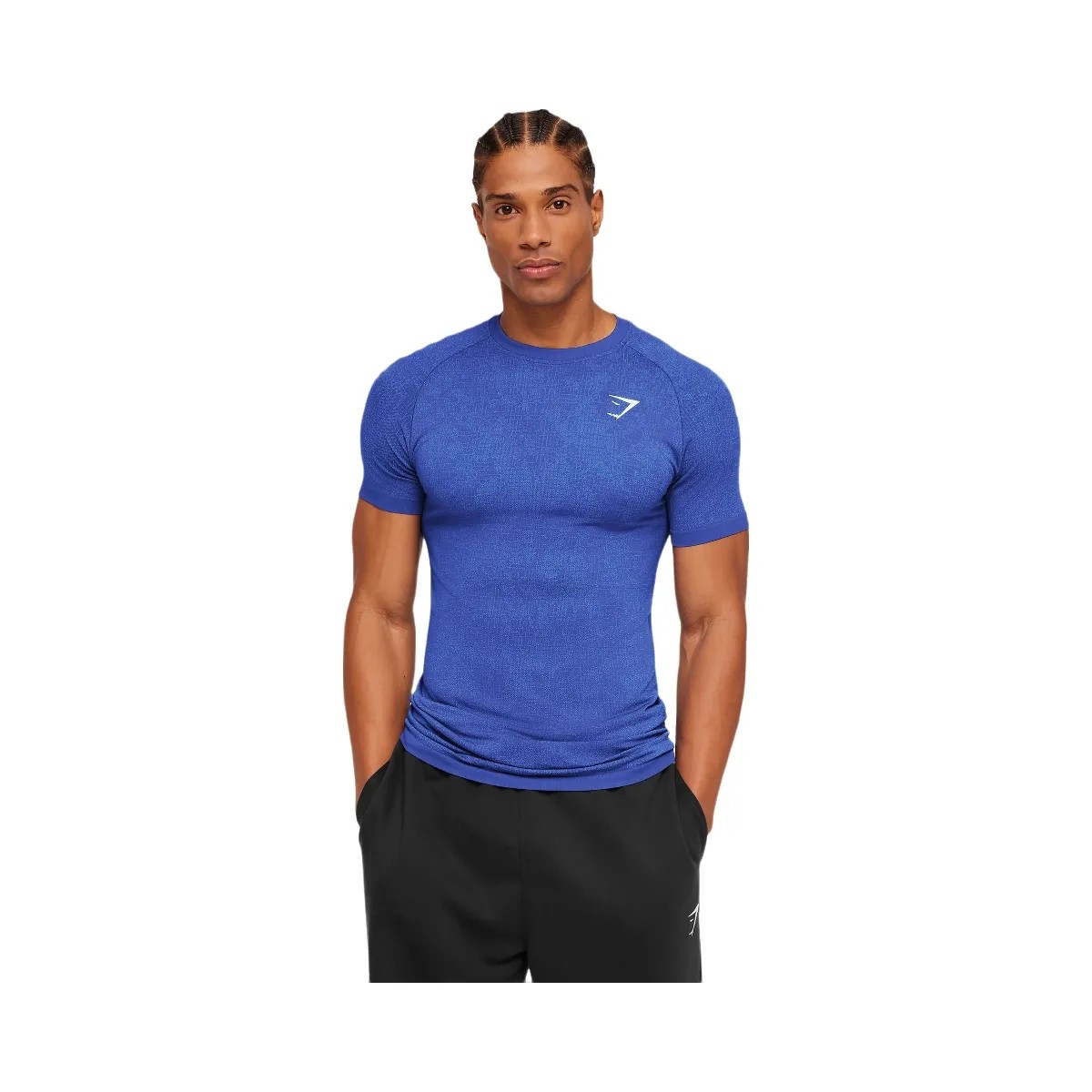 Gymshark Geo Seamless Grid T-Shirt "Force Blue Steady Purple" - HypeFly India View 1