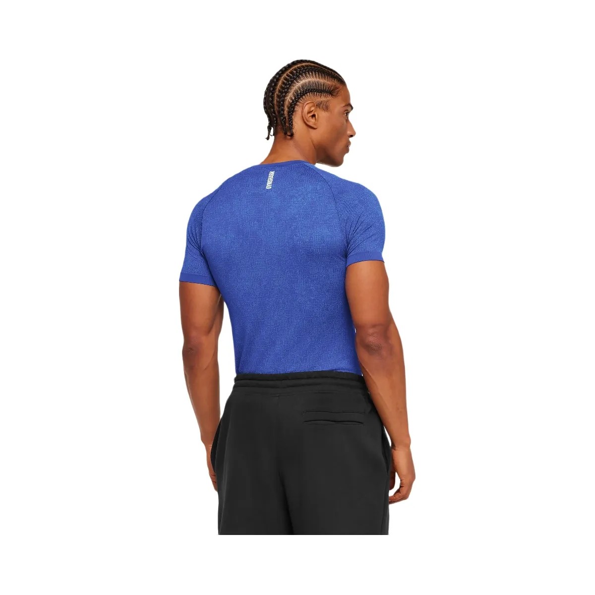 Gymshark Geo Seamless Grid T-Shirt "Force Blue Steady Purple" - HypeFly India View 2