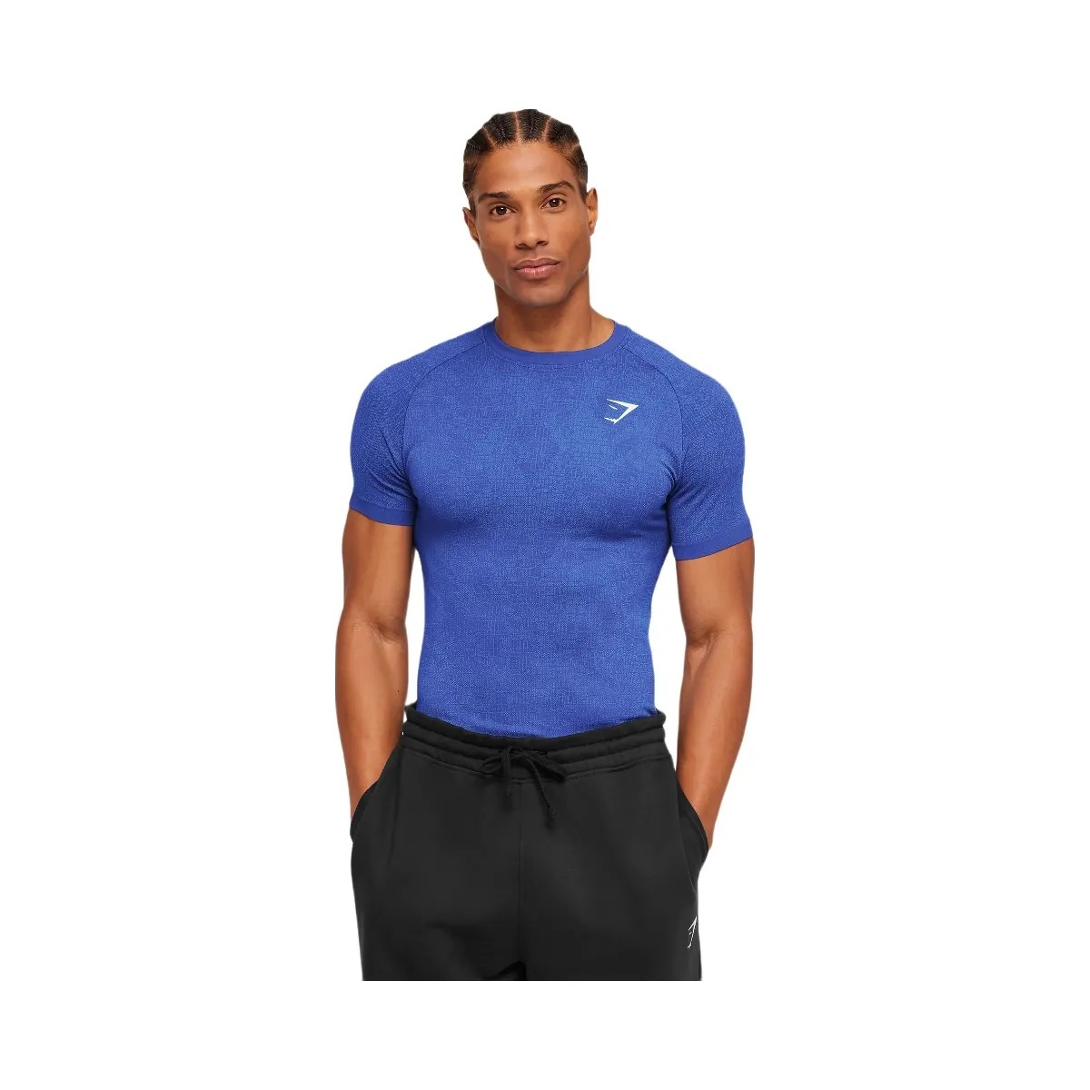 Gymshark Geo Seamless Grid T-Shirt "Force Blue Steady Purple" - HypeFly India View 3