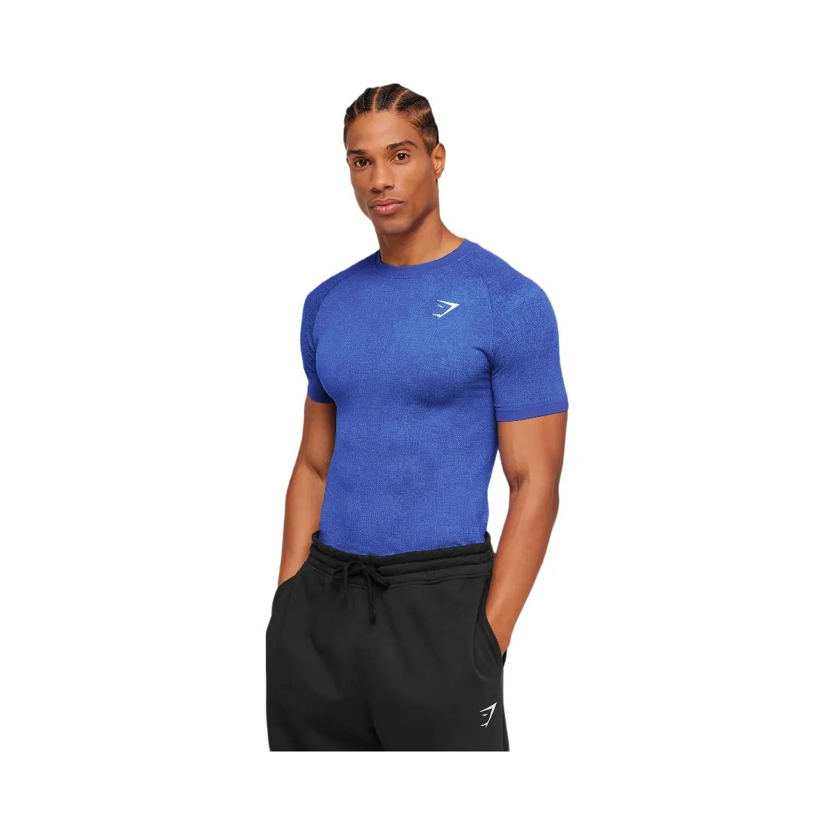 Gymshark Geo Seamless Grid T-Shirt "Force Blue Steady Purple" - HypeFly India View 4