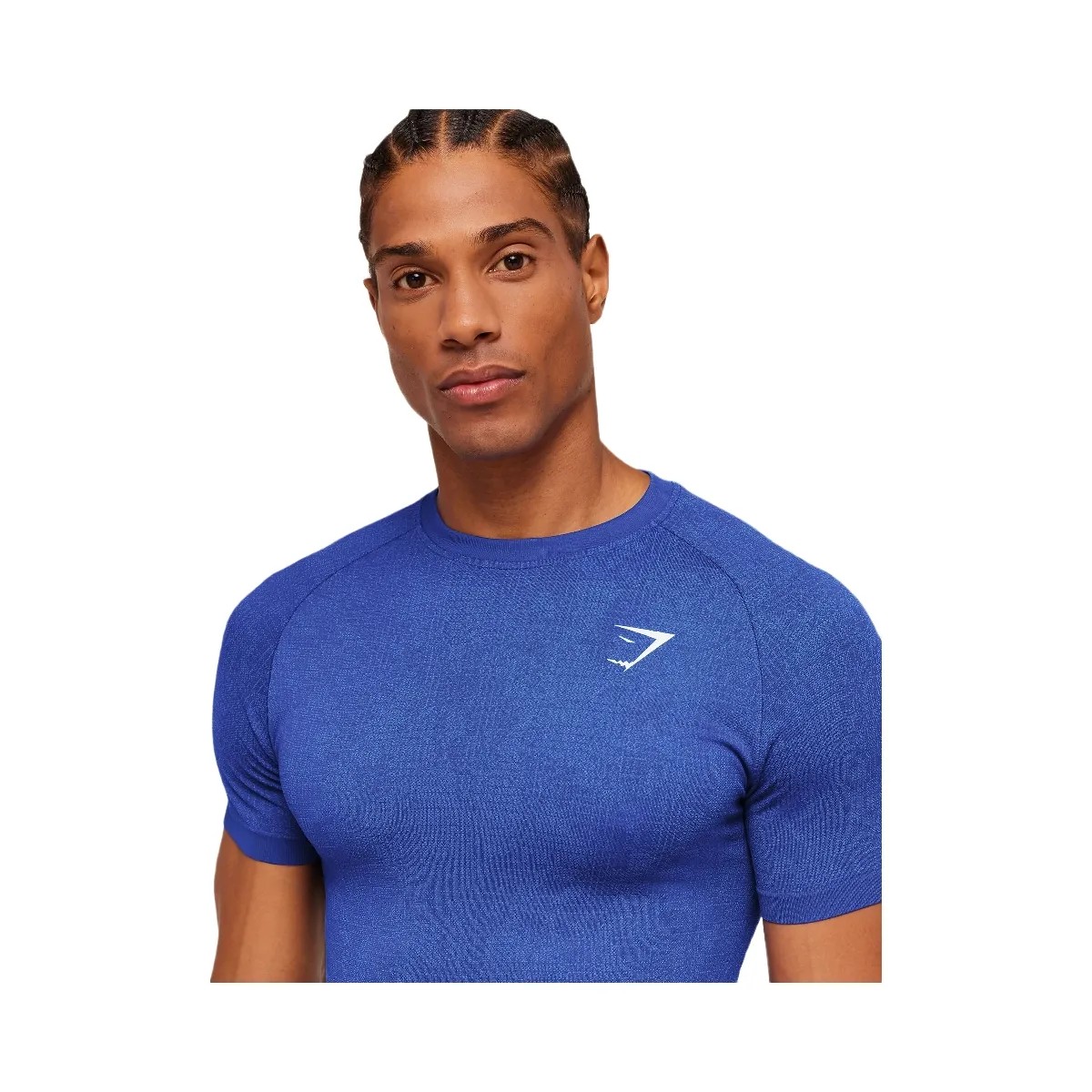 Gymshark Geo Seamless Grid T-Shirt "Force Blue Steady Purple" - HypeFly India View 6